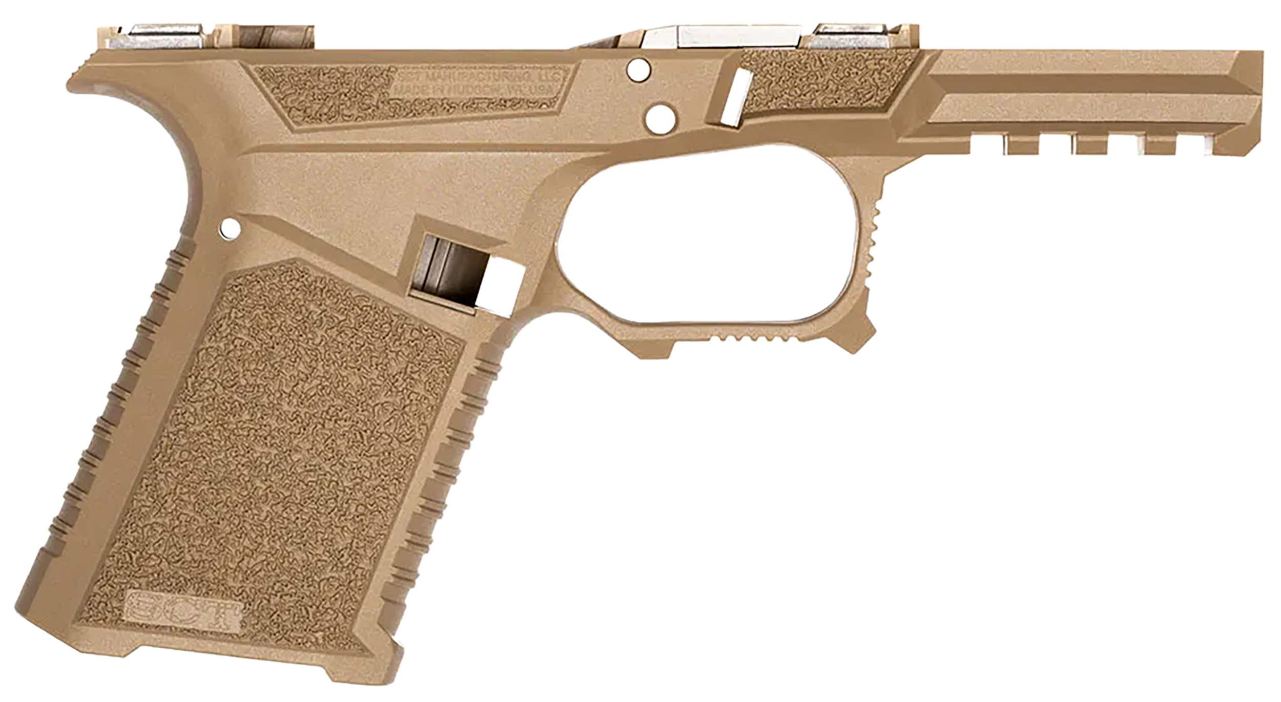Sct Manufacturing 0225000100IA Compact Compatible w/ Gen3 19/23/32 Flat Dark Earth Polymer Frame Aggressive Texture Grip Includes Locking Block