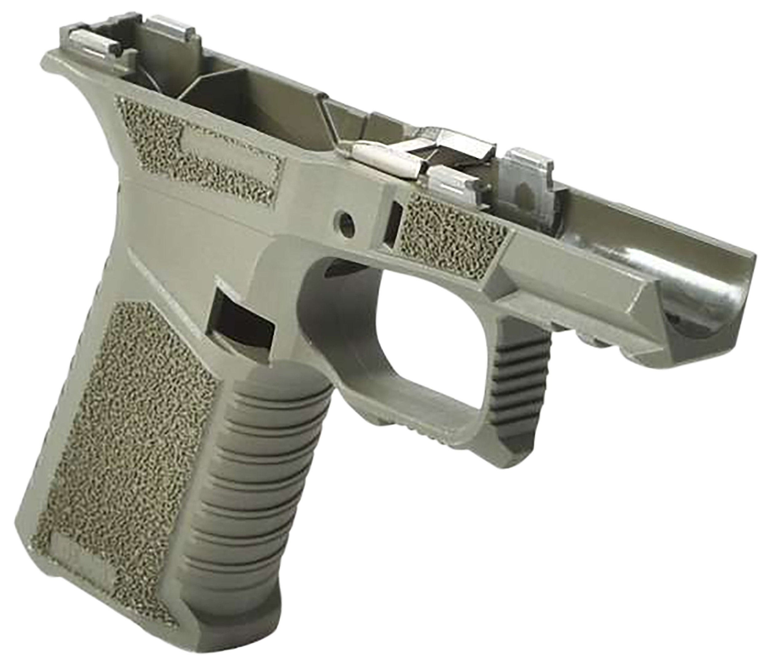 Sct Manufacturing 0225020100IB Sub Compact Compatible w/ Glock 43X/48 OD Green Polymer Frame Aggressive Texture Grip Includes Locking Block