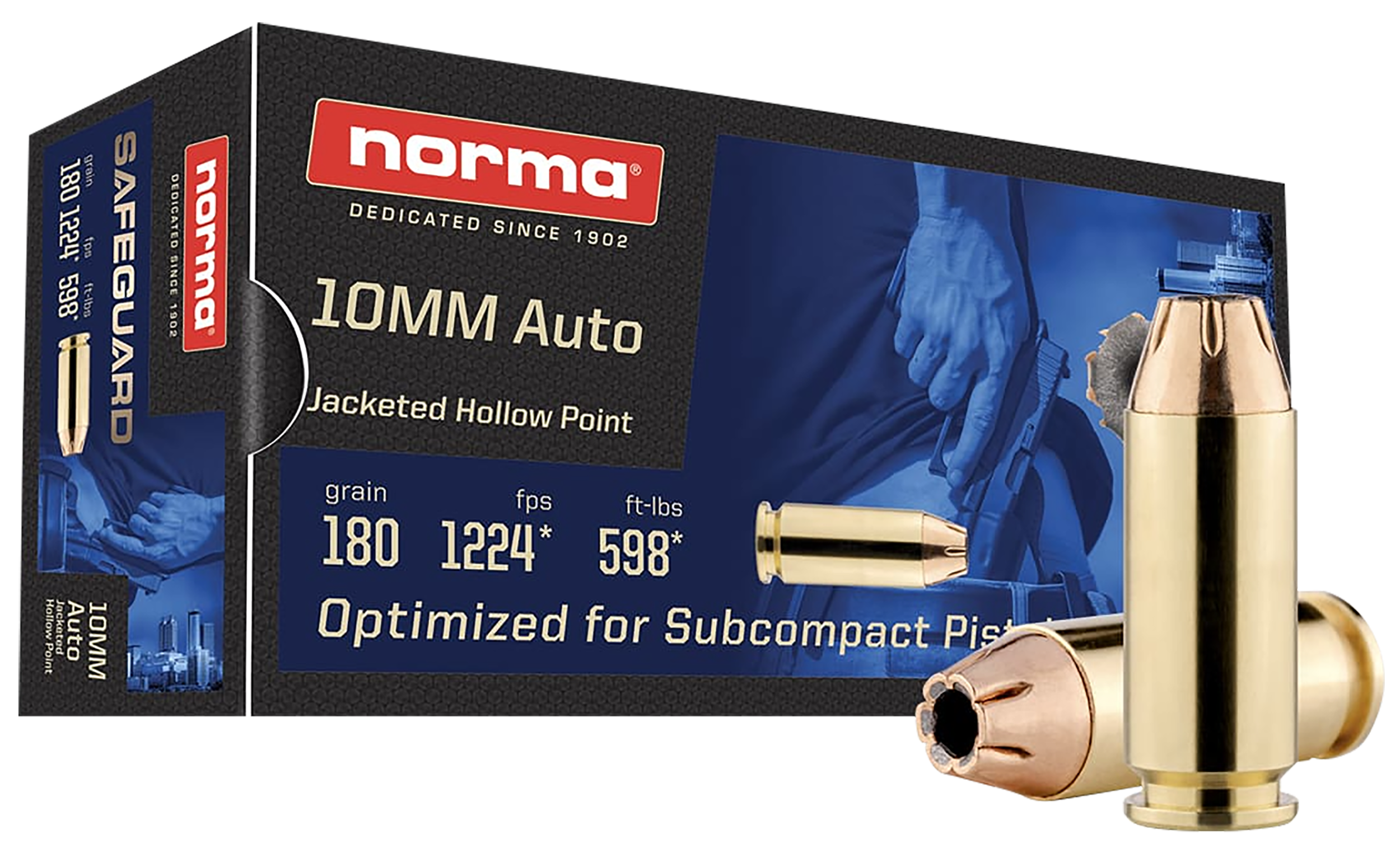 NORMA 801109265 10MM 180GR JHP SAFEGUARD 50/20