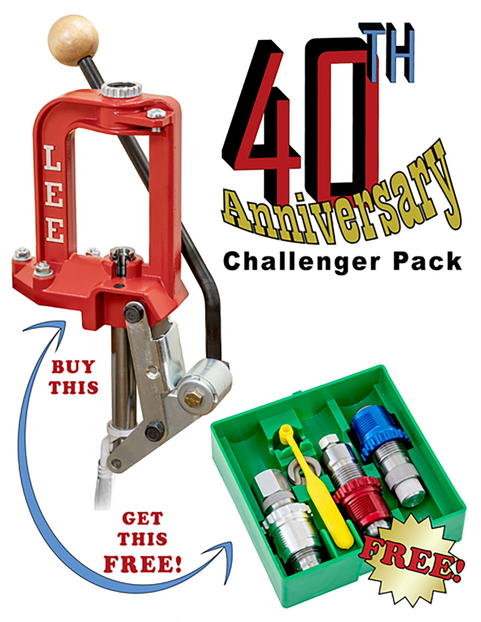 LEE 92134 CHALLENGER PRESS W/BREECH LK/ 9MM DIES