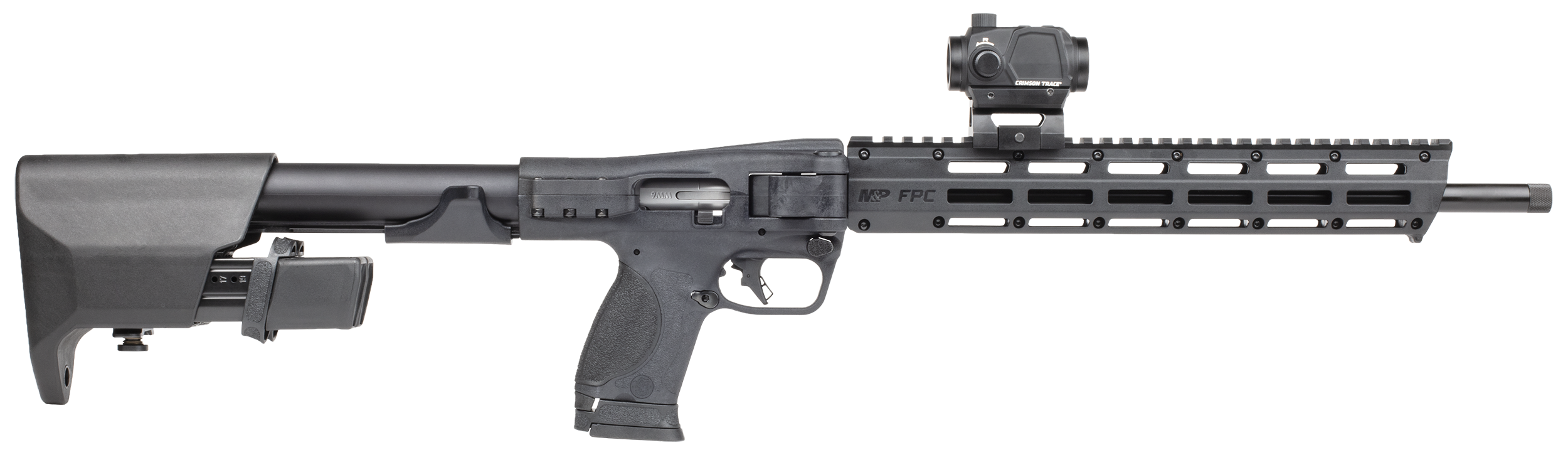 S&W M&P FPC 14377 9MM 16.25 17/23R CRMSN TRC BLK