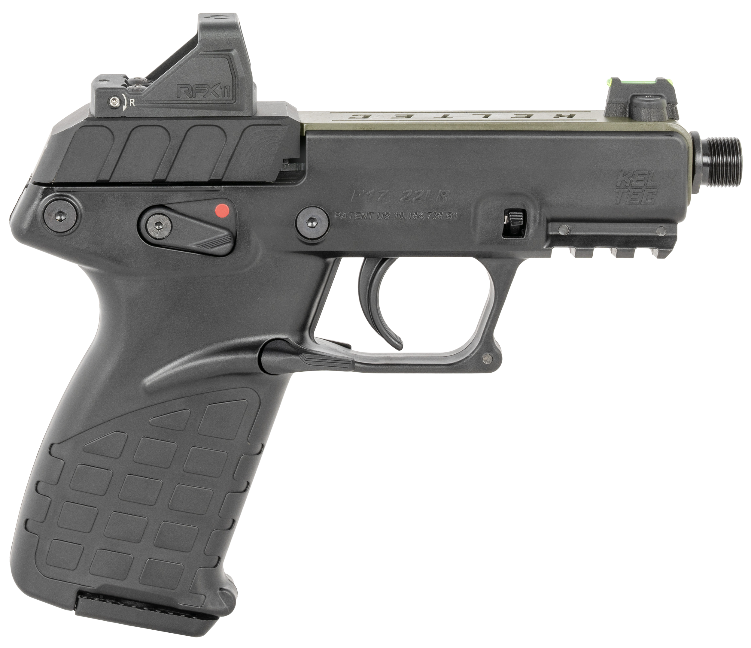 KEL P17GRNBLKOPTIC 22LR W/OPTIC/HLSTR GRN/BLK
