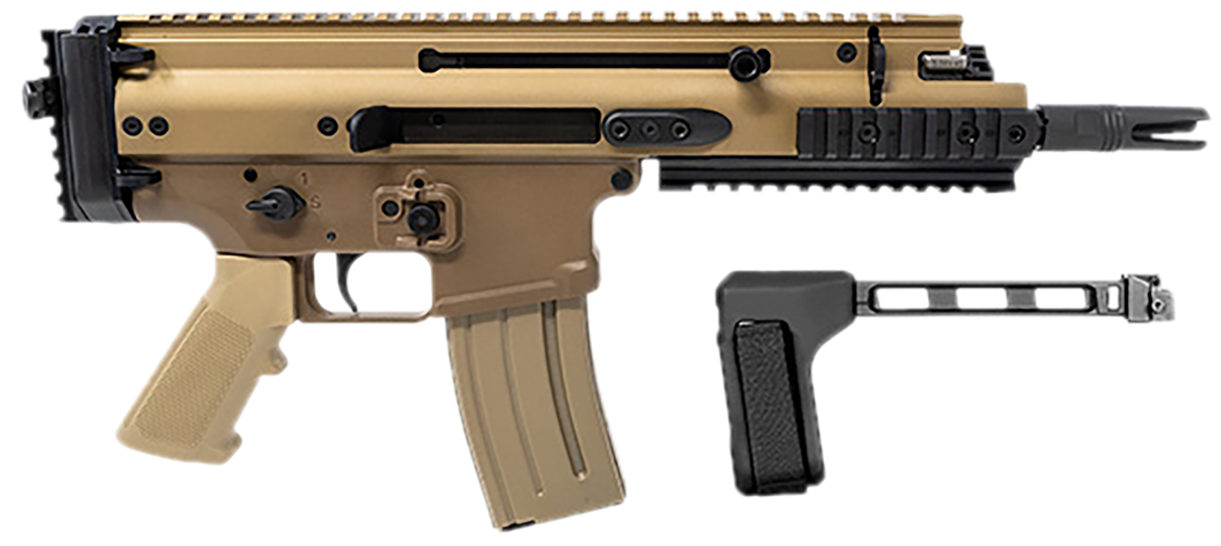 FN 38-101883 SCAR 15P SBT BRACE 5.56 7.5 30R FDE