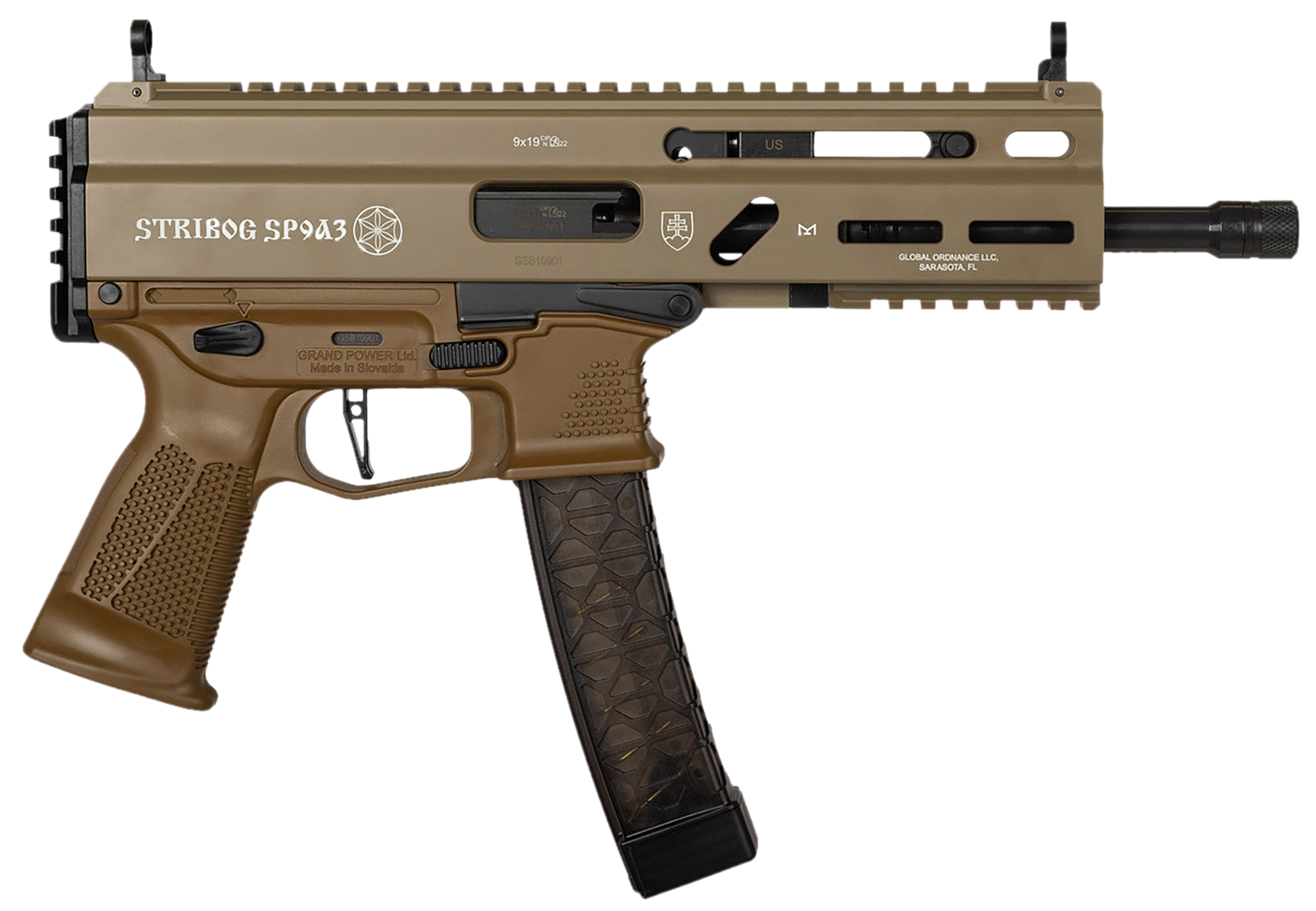 GP 197892004770 STRIBOG SP9A3 9M PST 8" FDE