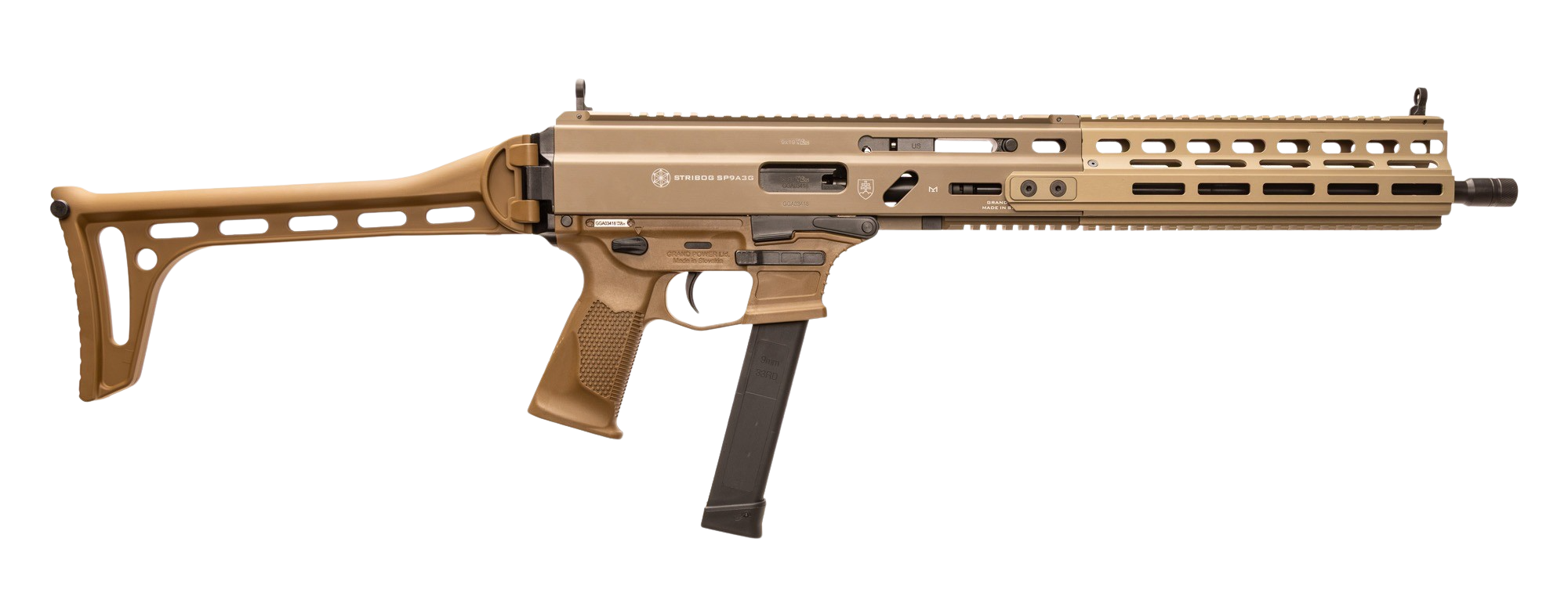GP 810091158029 STRIBOG SP9A3G 9MM RFL 16" FDE