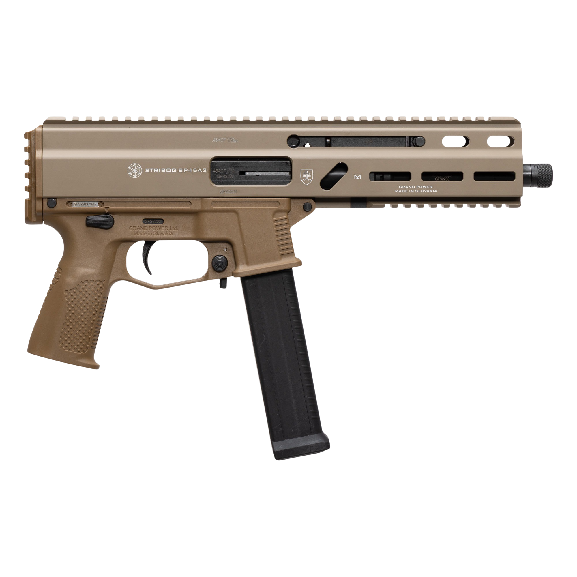 GP 197892004794 STRIBOG SP45A3 45A PST 8" FDE