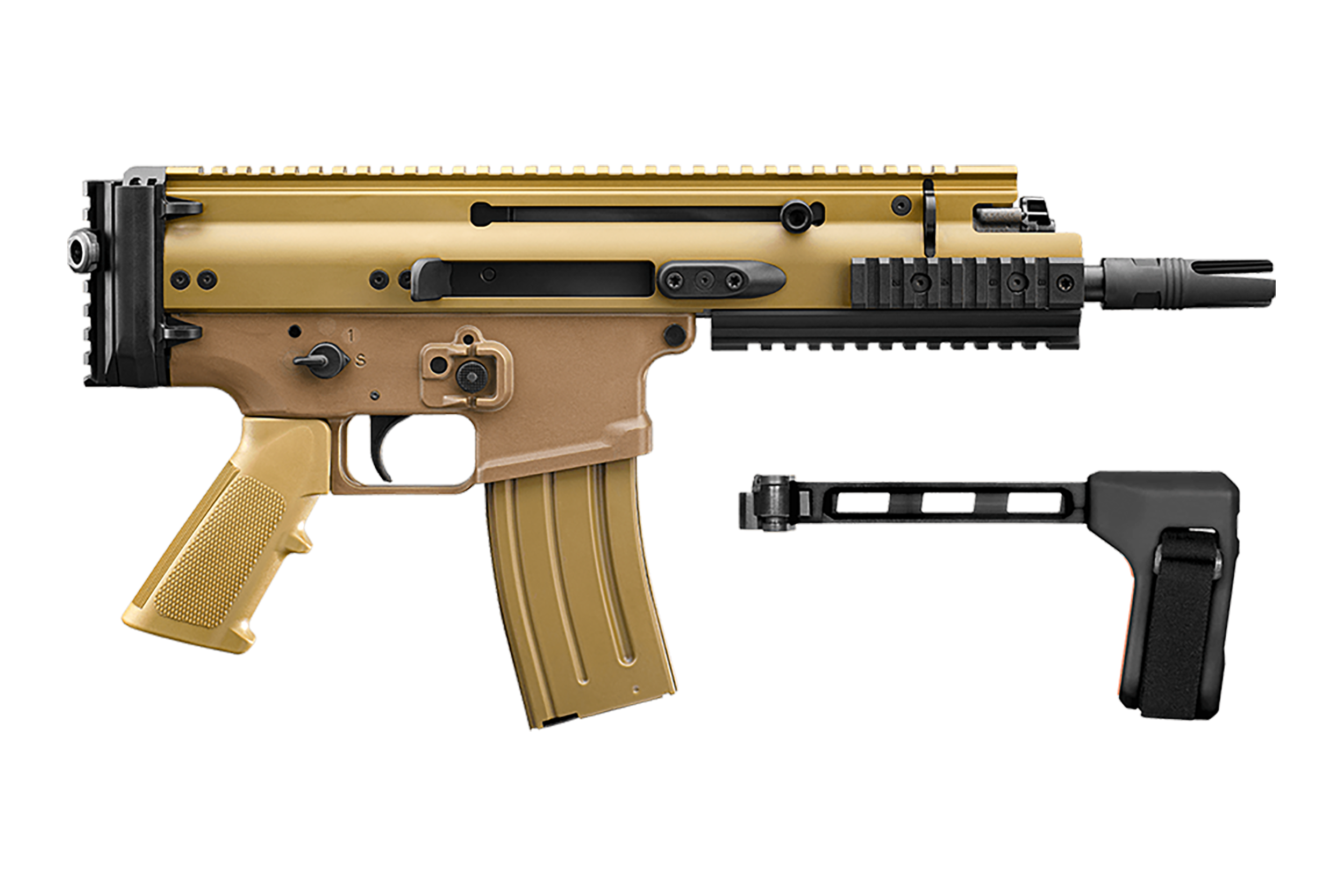 FN 38-101887 SCAR 15P SBT BRACE 300B FDE 30R
