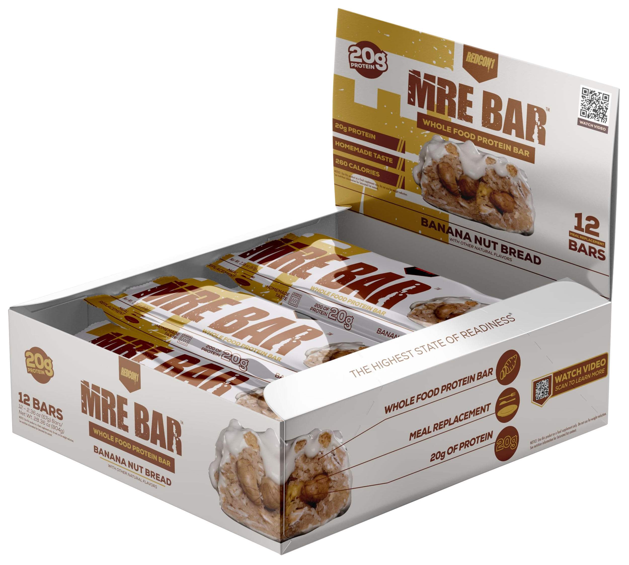 REDCON1 RC1-MREB-BNB12 MRE BAR BANANA NUT BRD