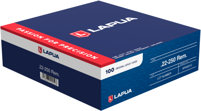 LAPUA 4PH5001C UNP CASE 22-250 REMINGTON 100