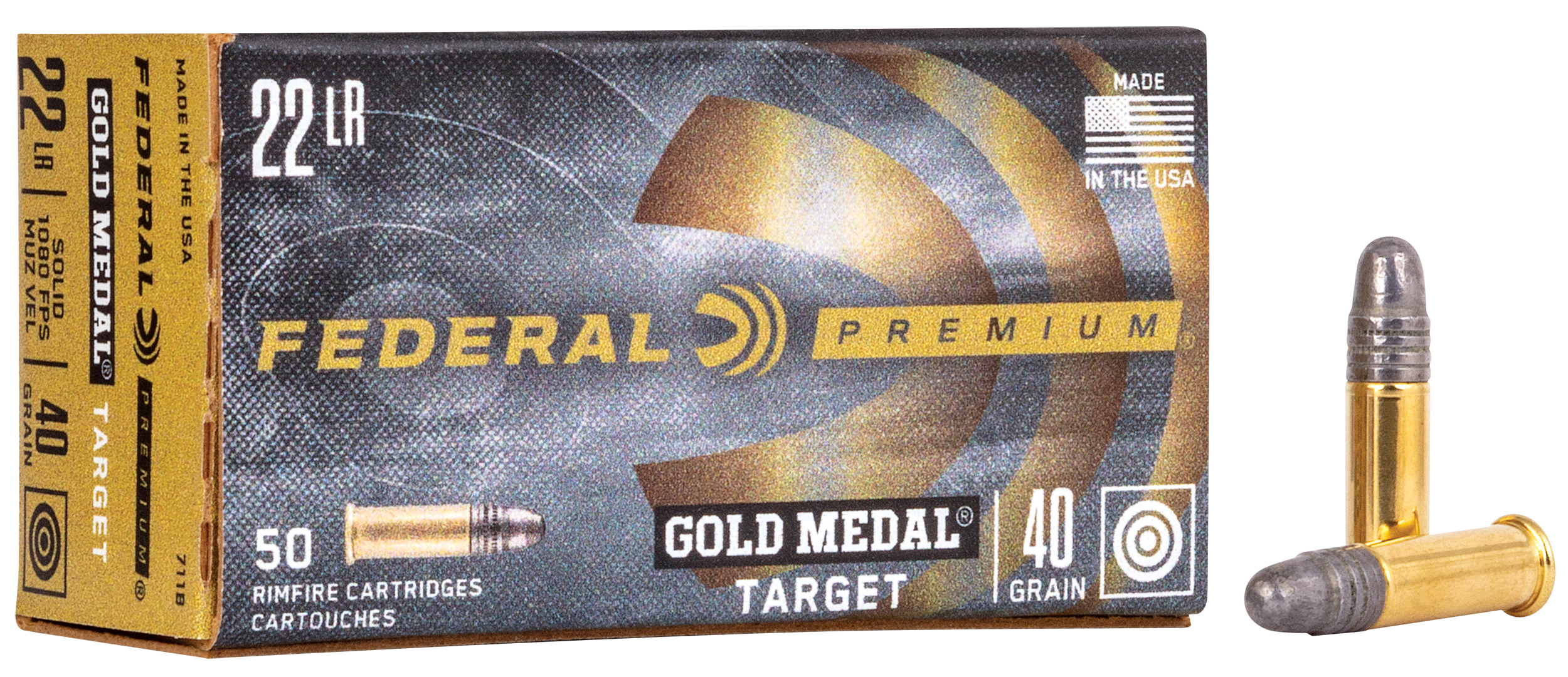 FED 711B 22LR GOLD MDL MATCH 40GR 50/100