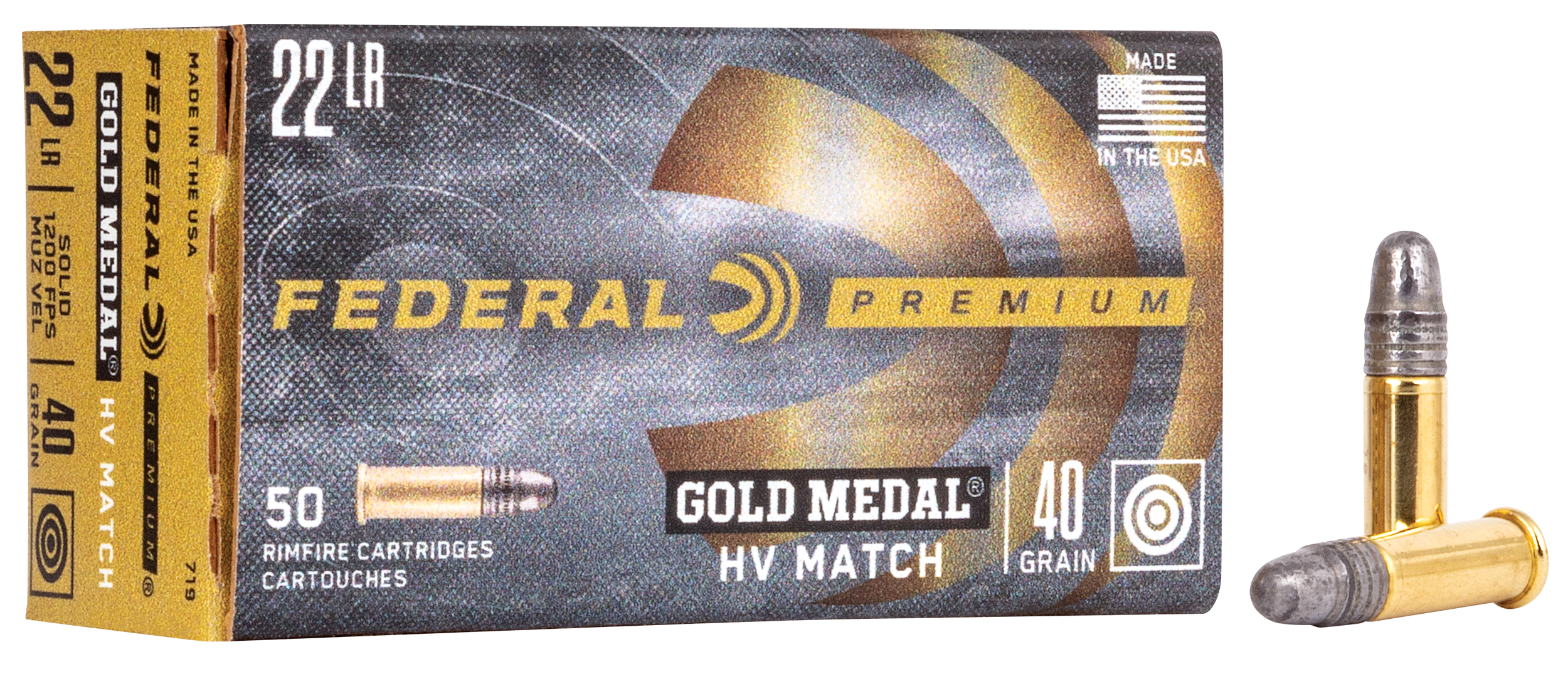 FED 719 22LR GOLD MDL TRGTHV 40GR 50/100
