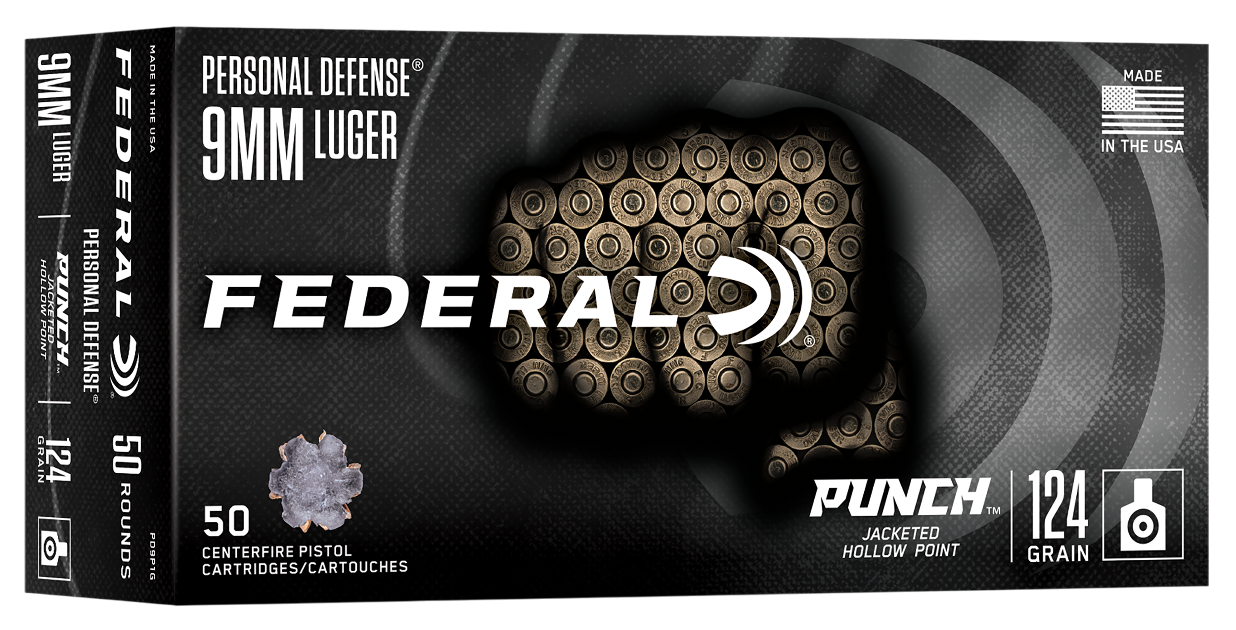 FED PD9P1G 9MM 124 PUNCH JHP 50/10