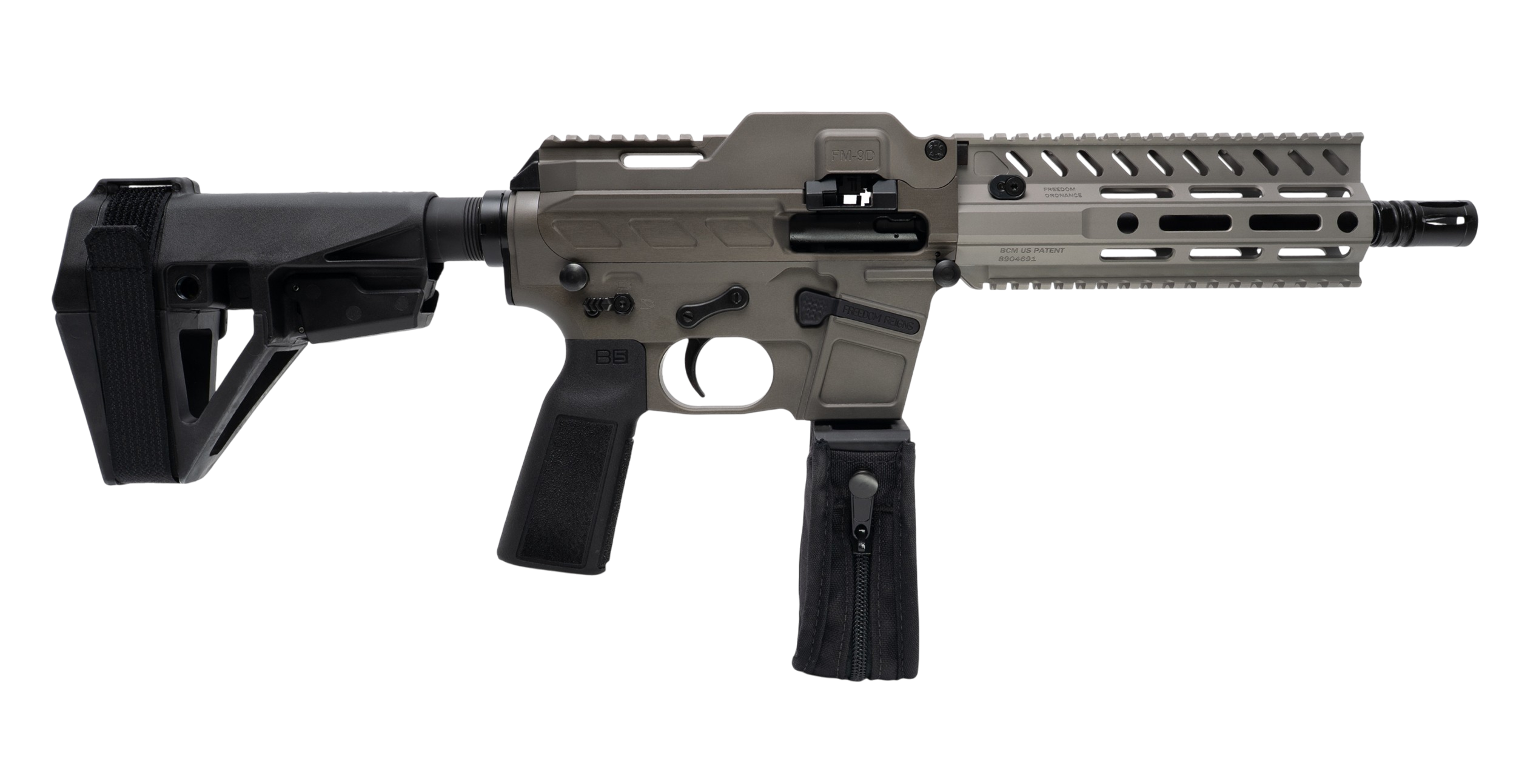 FREEDOM ORDNANCE FM9D8-FDE 9MM BELTFED PSTL 8"