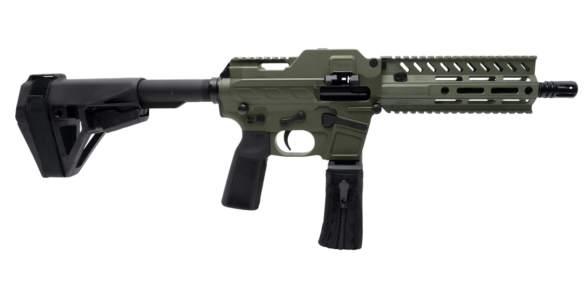 FREEDOM ORDNANCE FM9D8-ODG 9MM BELTFED PSTL 8"