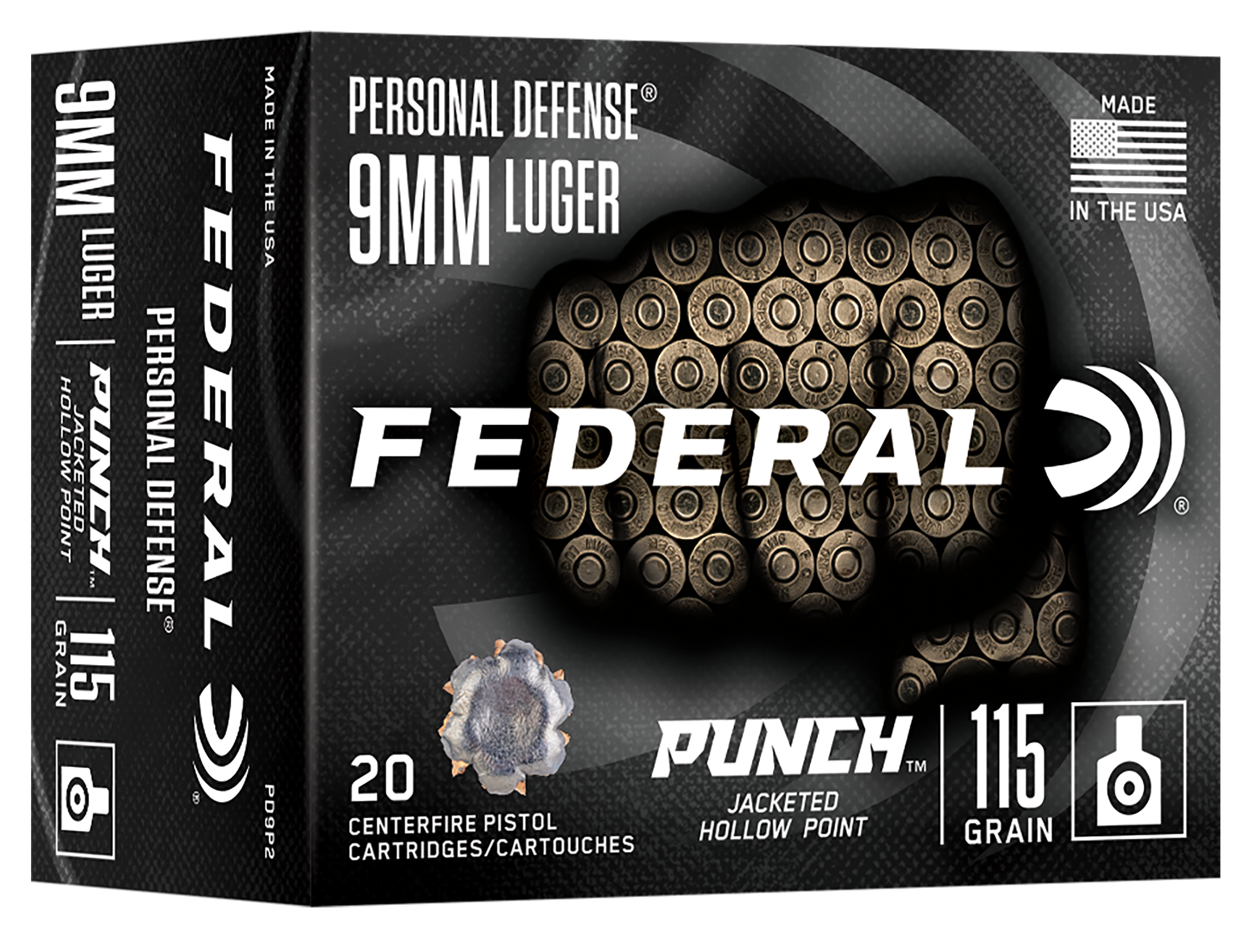 FED PD9P2 9MM 115 PUNCH JHP 20/10