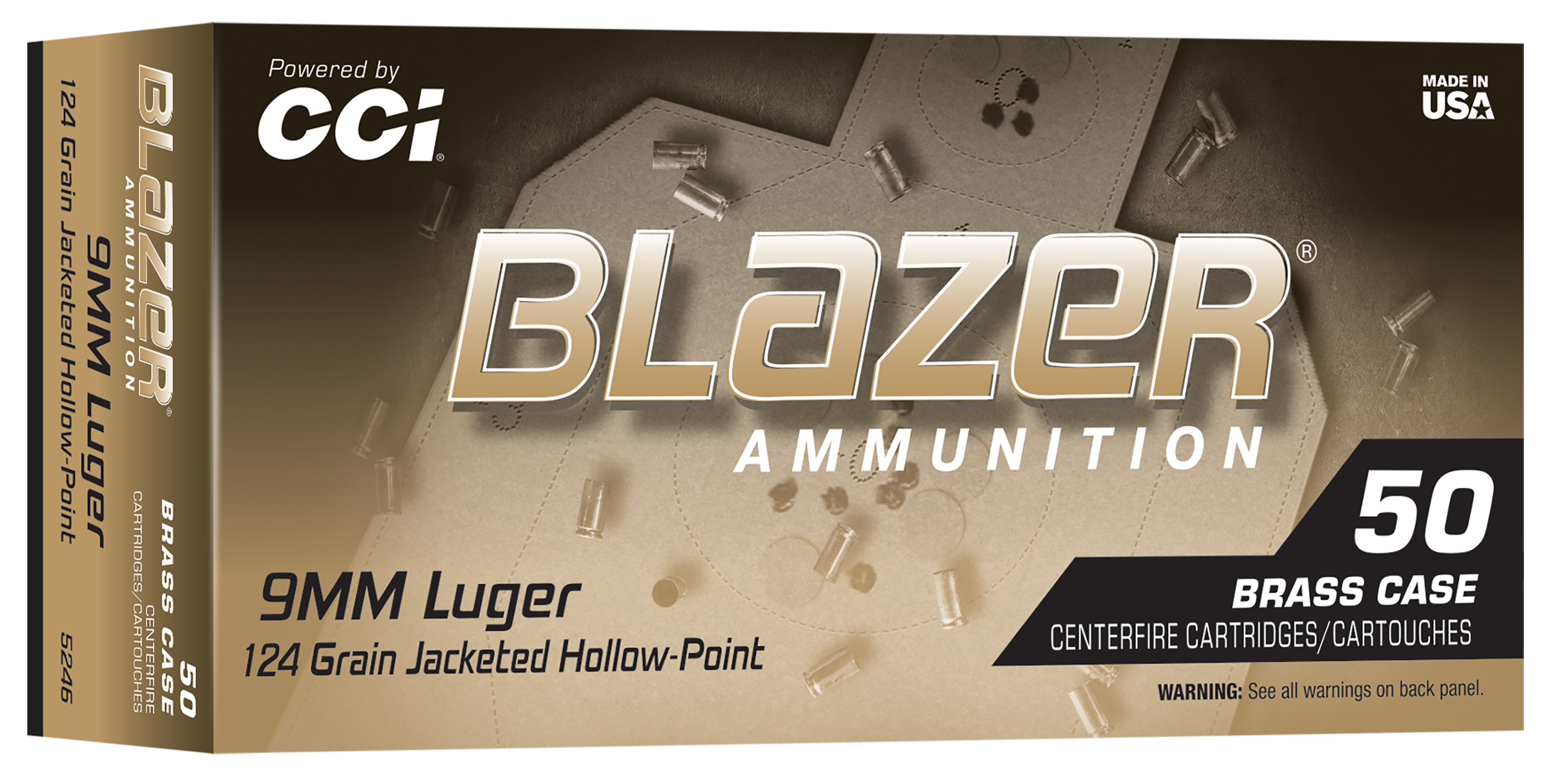 CCI 5246 BLAZER BRASS 9MM 124 JHP 50/10