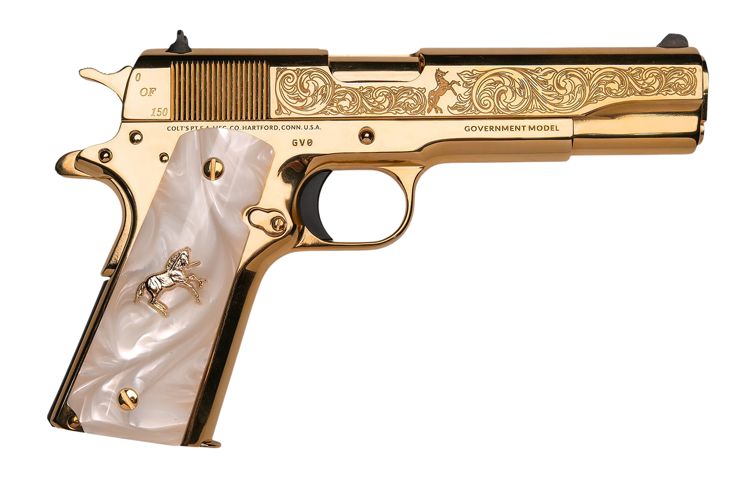 CNC CNCMIDAS COLT 1911 38 24KT GLD PEARL GRP