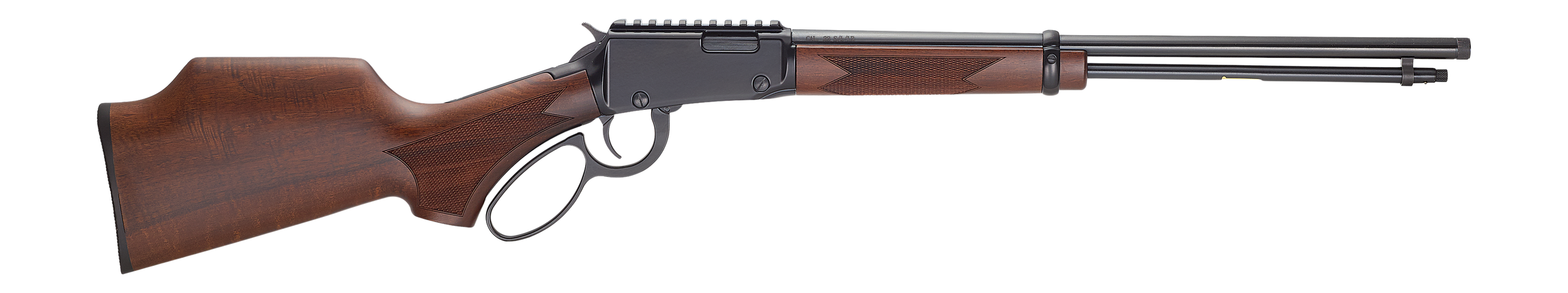 Henry H001PGC22M Bandit 22 WMR 12+1 18.50" Blued Threaded Barrel, Black Aluminum Receiver w/Picatinny Rail, American Walnut Monte Carlo Stock