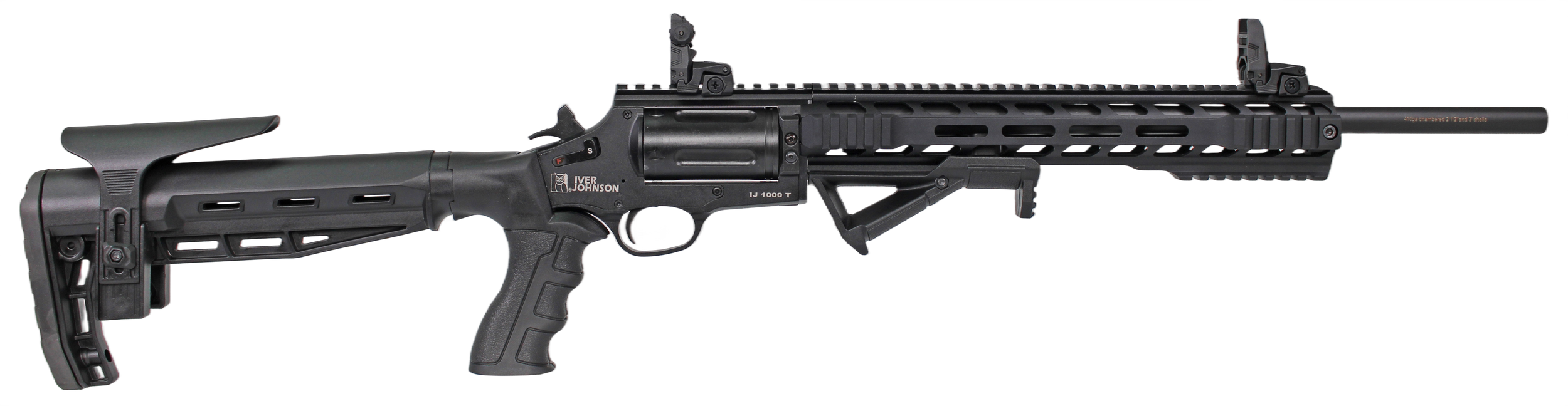 Iver Johnson Arms IJ1000T IJ1000 410 Gauge 5rd 18" Matte Black Barrel, Chrome Matte Black Chrome Receiver w/Picatinny Rail, Black Fixed Stock