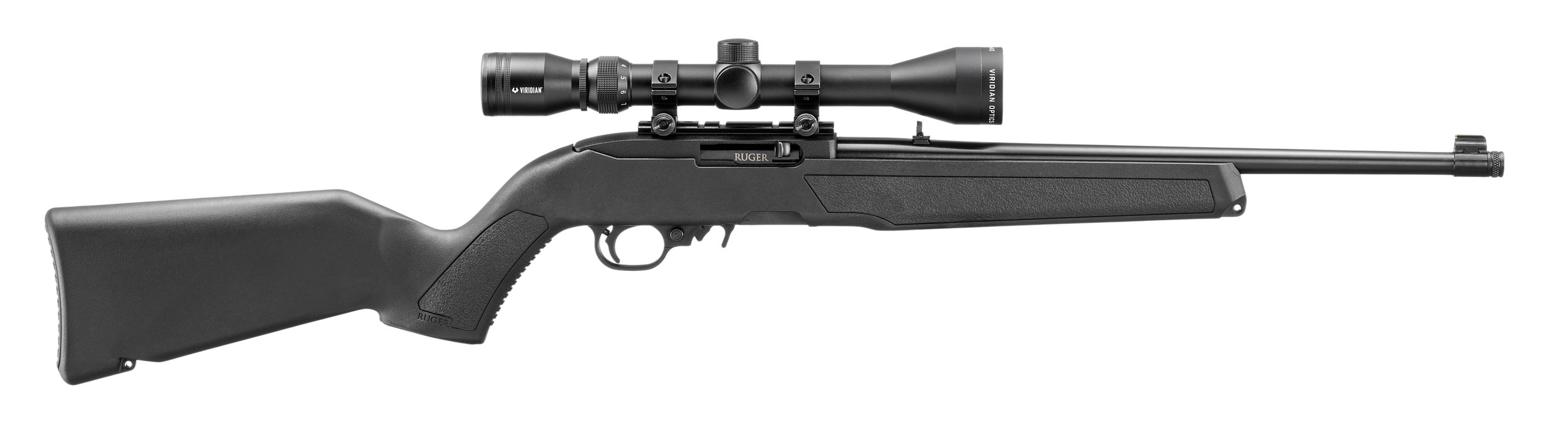 Ruger 32001 10/22 w/Optic 22 LR 10+1 16.40" Satin Black Threaded Barrel, Steel Drilled & Tapped Receiver, Black Fixed w/M-LOK Polymer Stock, Viridian EON 3-9x40mm Scope