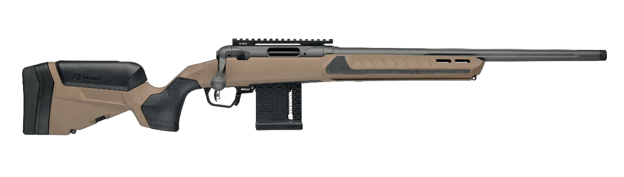 Savage Arms 33069 110 RF Core Tactical 22 LR 10+1 20" Medium Heavy Fluted Barrel, Coyote Tan AccuStock w/AccuFit V2