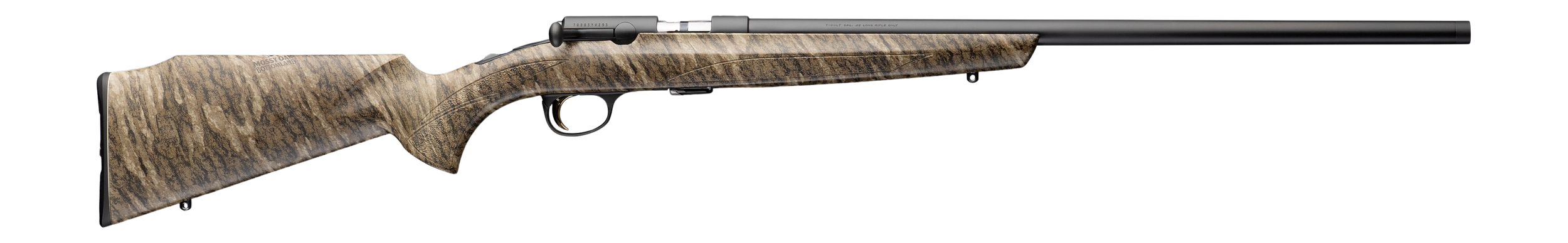 Browning 025259270 T-Bolt Target/Varmint SR 17 HMR 10+1 22" Matte Blued Threaded Barrel, Blue Polished Steel Drilled & Tapped Receiver, Mossy Oak Bottomland Monte Carlo Synthetic Stock, Right Hand