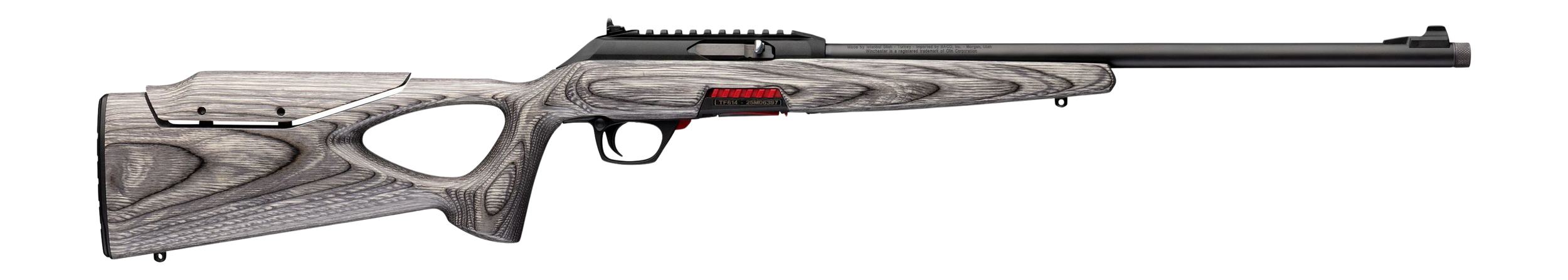 Winchester Repeating Arms 521172102 Wildcat SR 22 LR 10+1 16.50" Matte Blued Threaded Barrel, Black Composite Receiver w/Picatinny Rail, Gray Thumbhole w/Adjustable Comb Laminate Stock, Ambidextrous