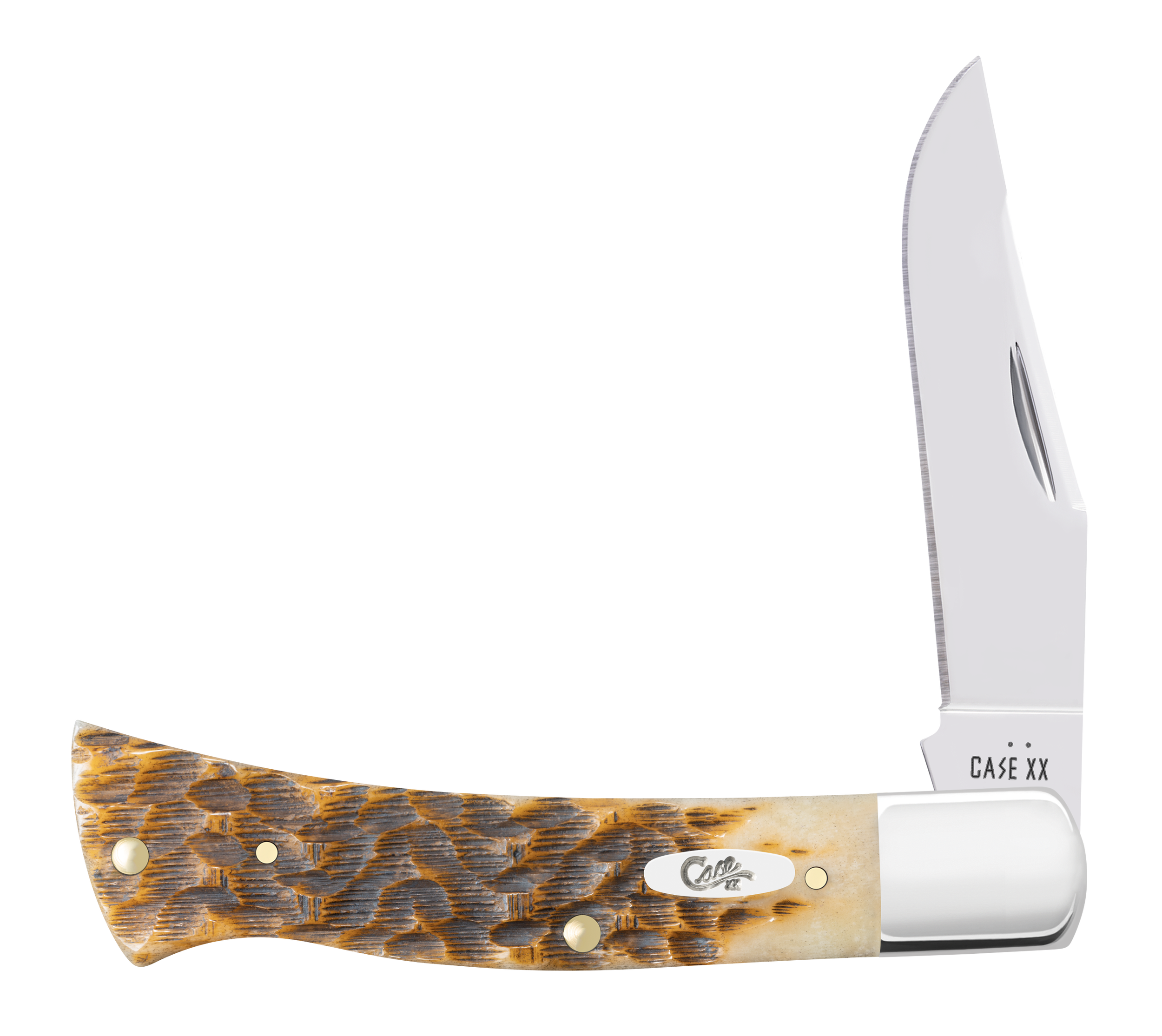 CASE 10799 AXE HANDLE PEACH SEED JIG AMBER BONE