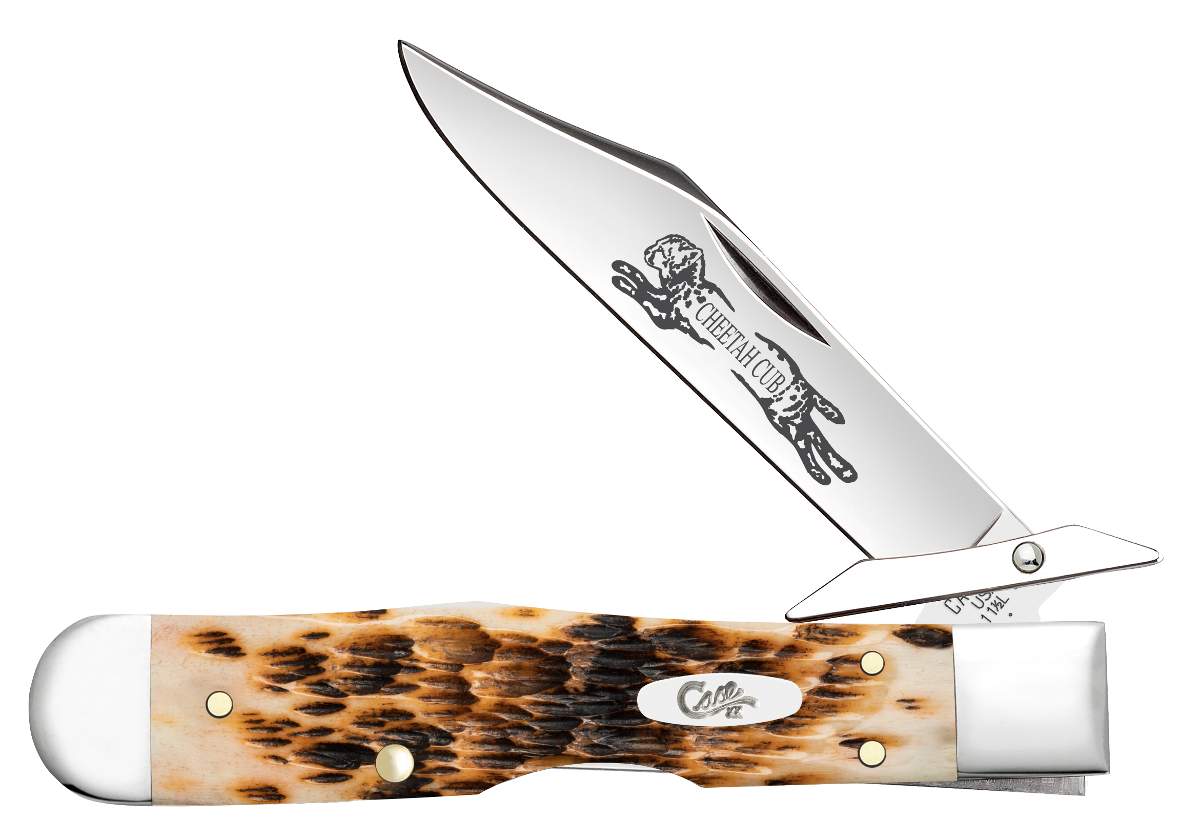 CASE 10812 CHEETAH CUB AMBER BONE