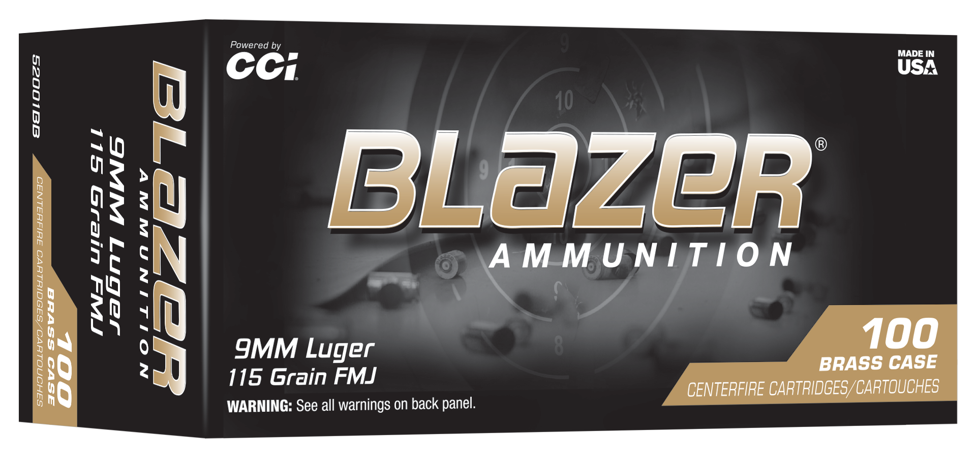 CCI 52001BB BLAZER BRASS 9MM 115GR 100/10