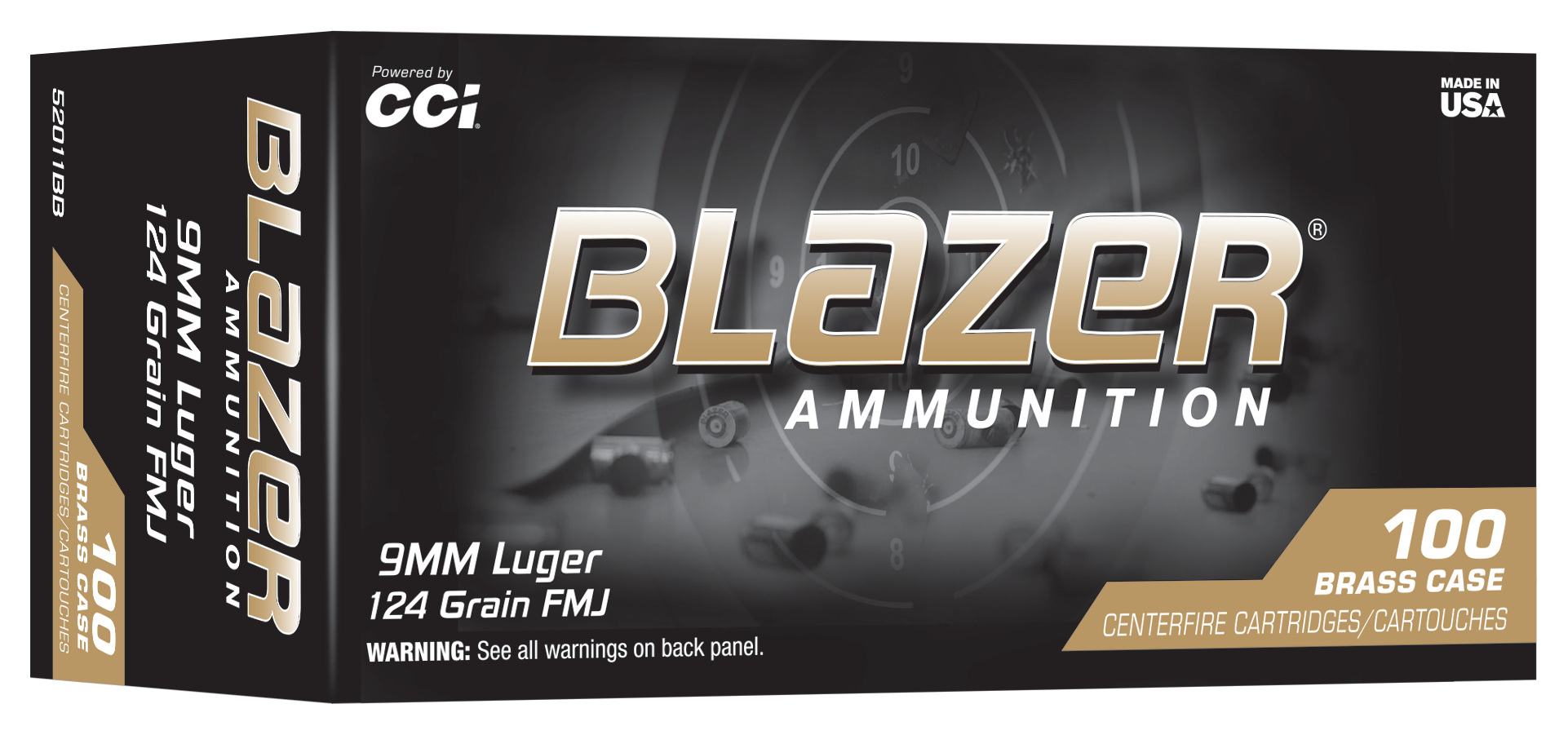 CCI 52011BB BLAZER BRASS 9MM 124GR 100/10