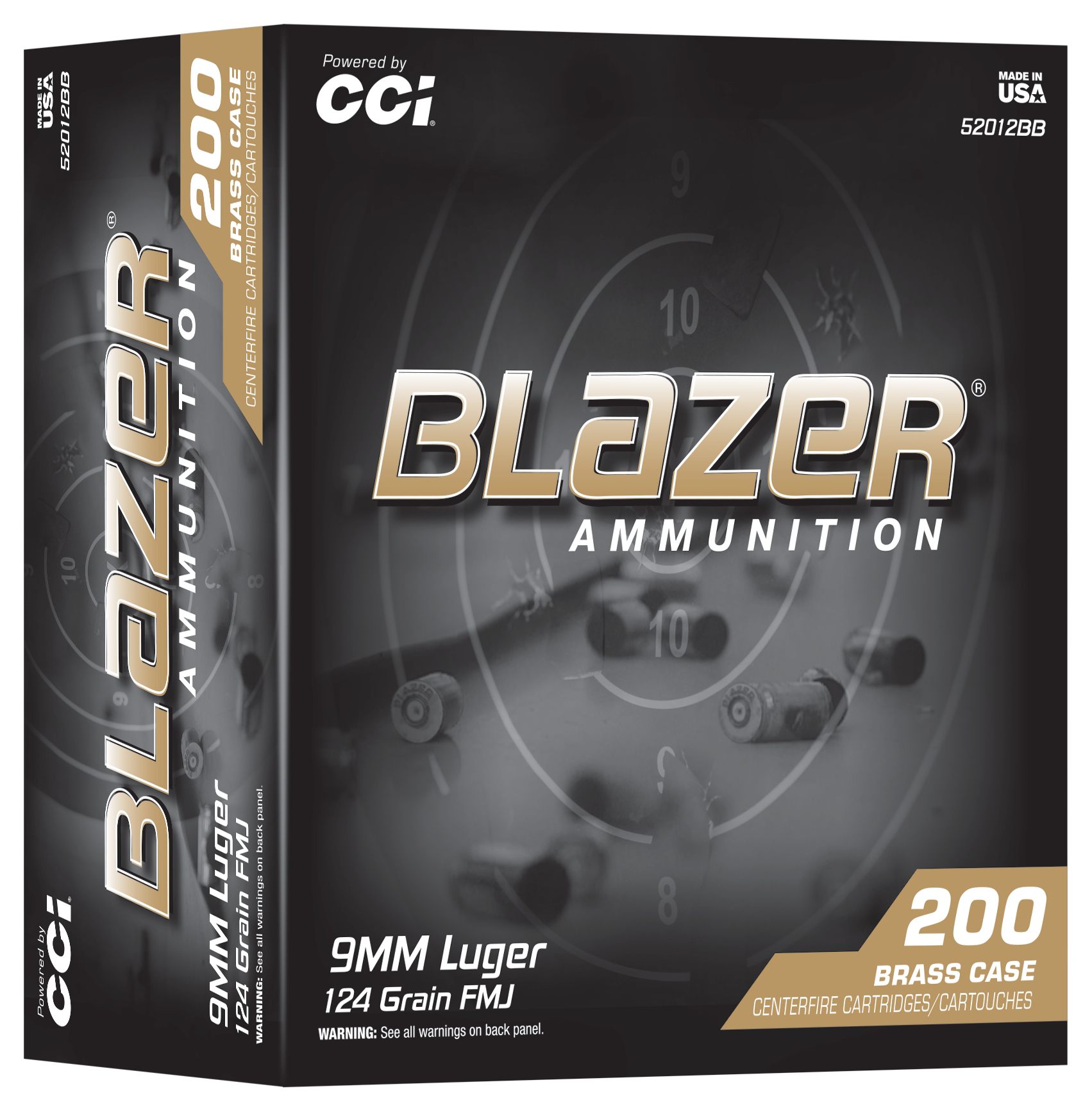 CCI 52012BB BLAZER BRASS 9MM 124GR 200/5