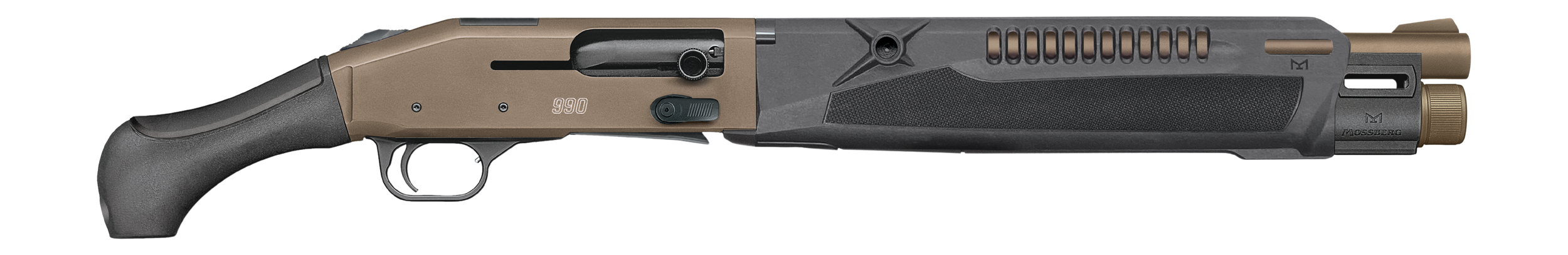 Mossberg 83011 990 Aftershock SPX Semi-Auto 3" 5+1 14.75" Flat Dark Earth Cerakote Integrated Heat Shield Barrel & Drilled & Tapped Receiver, Black Polymer Grip
