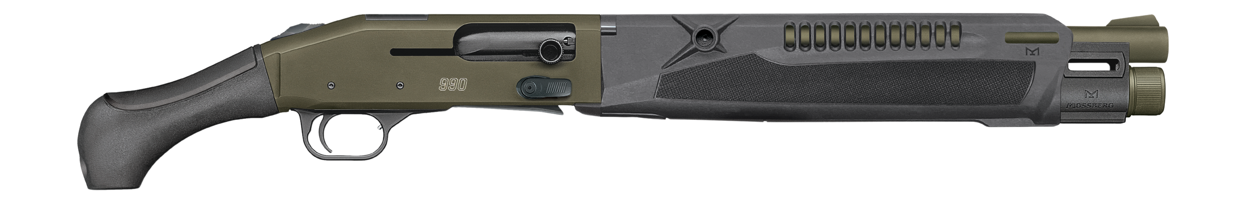 Mossberg 83012 990 Aftershock SPX Semi-Auto 3" 5+1 14.75" OD Green Cerakote Integrated Heat Shield Barrel & Drilled & Tapped Receiver, Black Polymer Grip