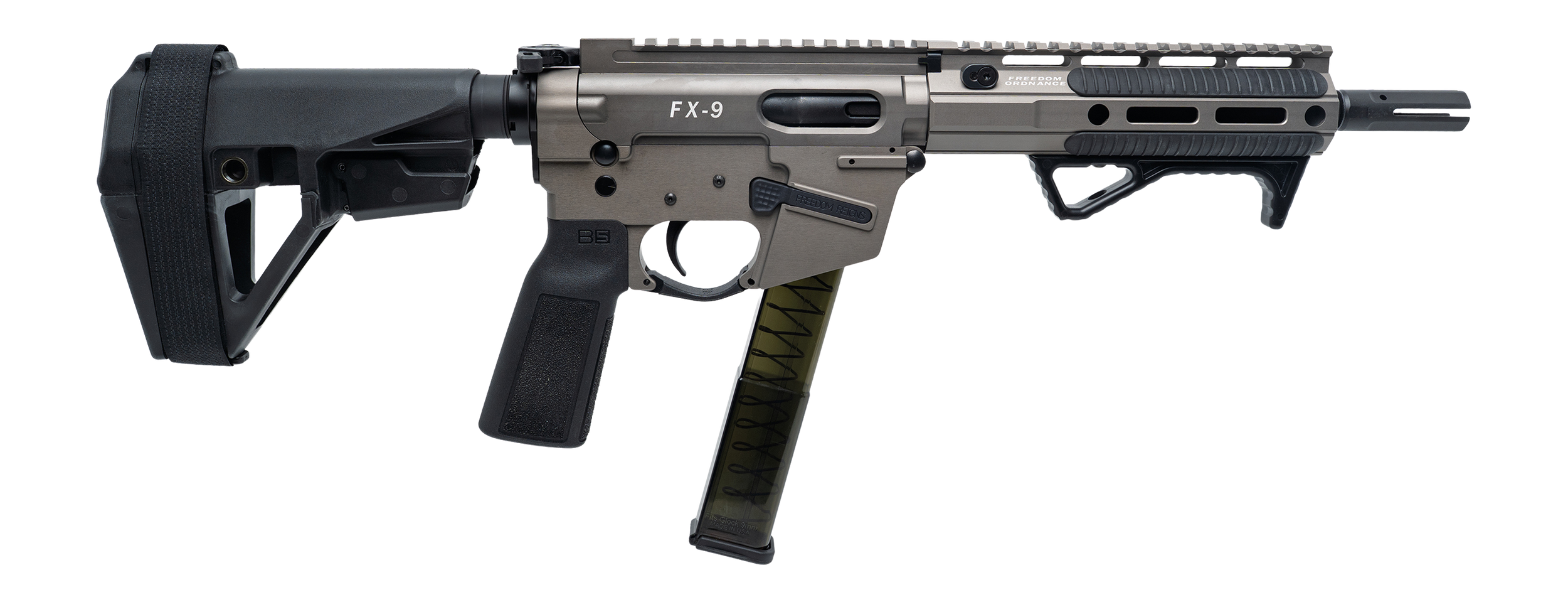 FREEDOM ORDNANCE FX9P8E-FDE 9MM 8" SBA5 BRACE