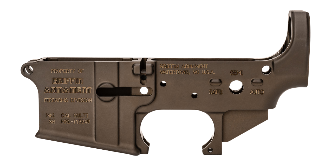 Griffin Armament MK1SLFDE MK1 Stripped Lower Receiver AR-15 Terra Brown Aluminum