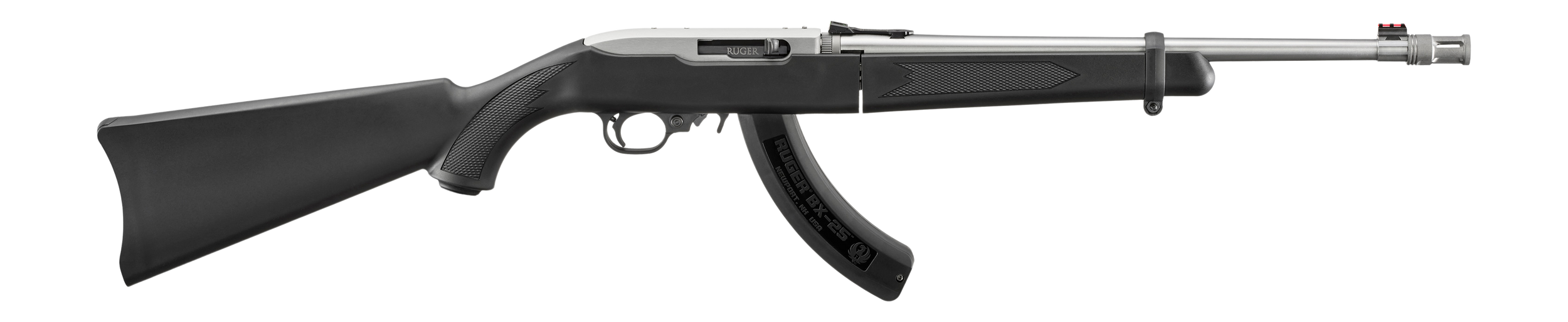 Ruger 32028 10/22 Takedown 22 LR 25+1 18.50" Matte Threaded Barrel, Matte Stainless Steel Drilled & Tapped Receiver, Black Fixed Synthetic Stock