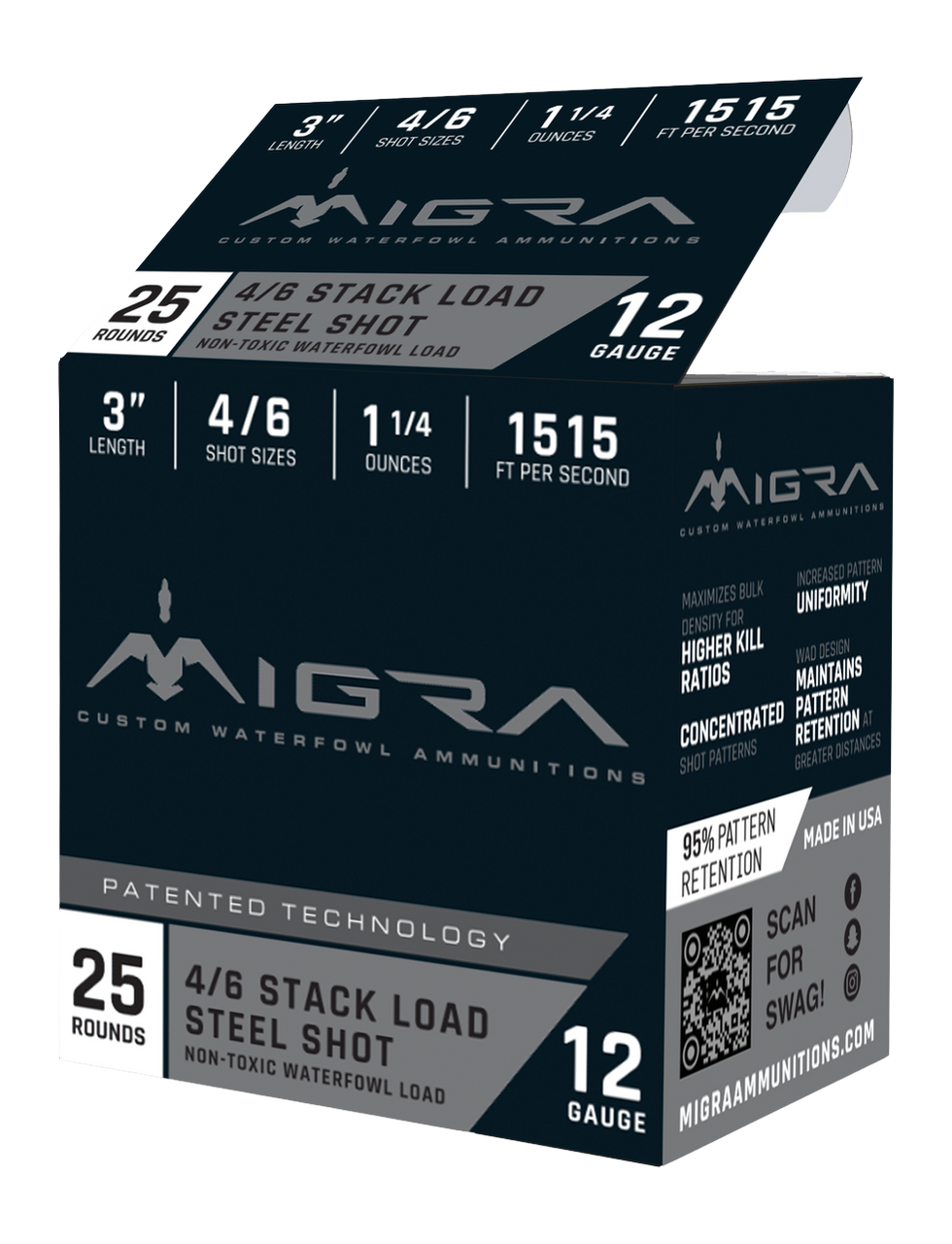 MIGRA M12AS46 12G 3" 4-6SHT 1.25 25/10