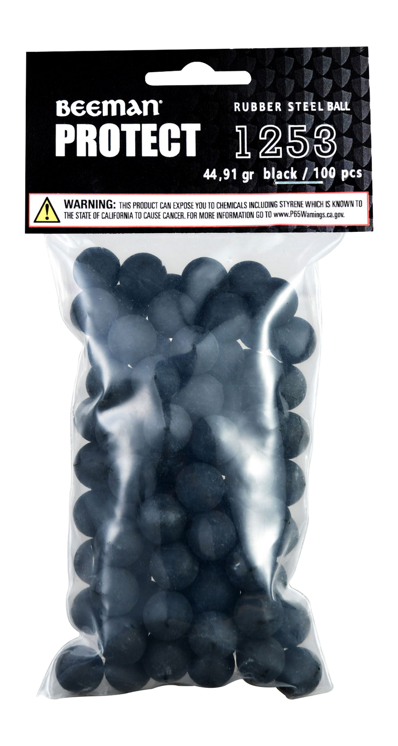 BEE 1253 RUBBER STL BALLS .50 100CT BLK
