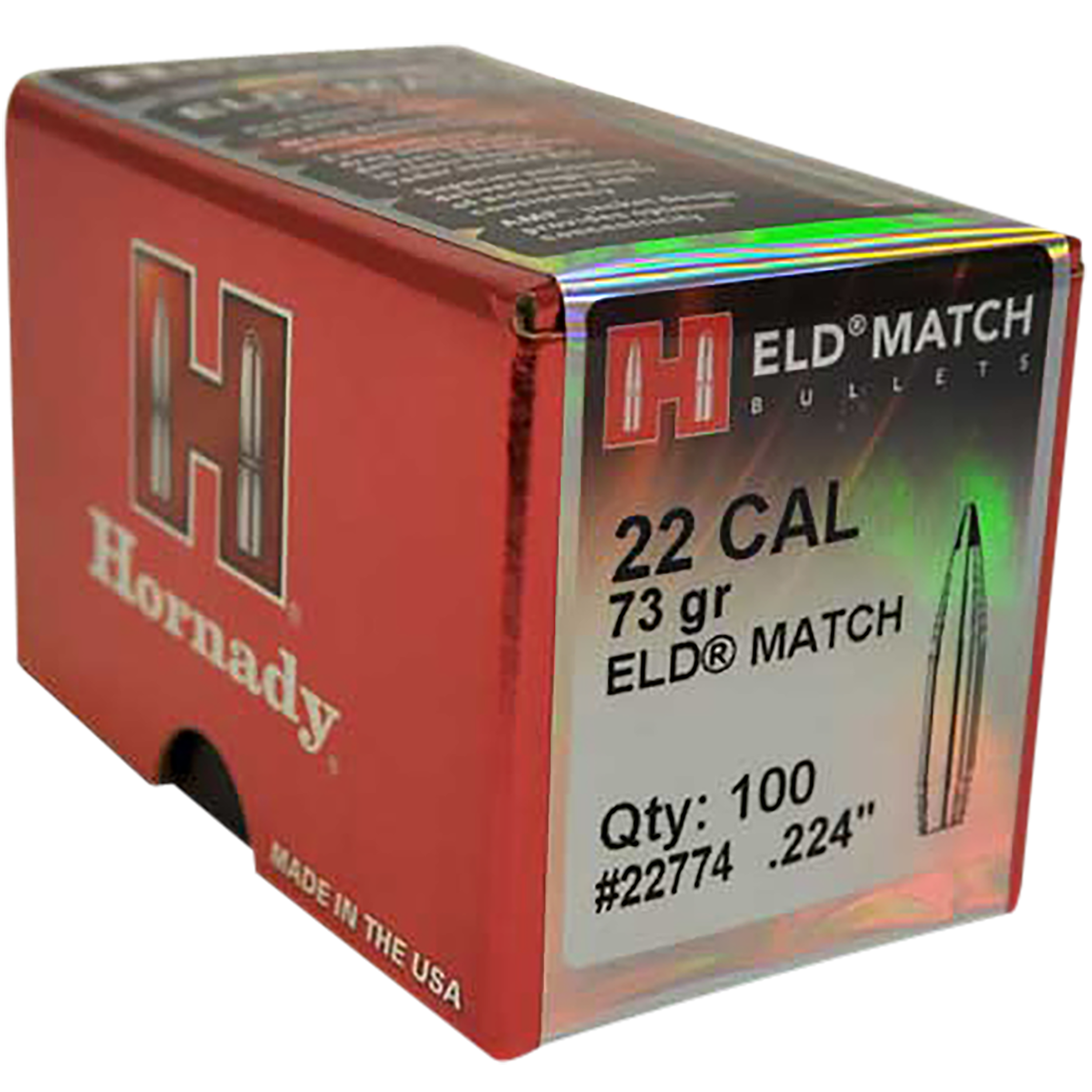 HORN 22774 BULL .224 73 ELD-M 100/25