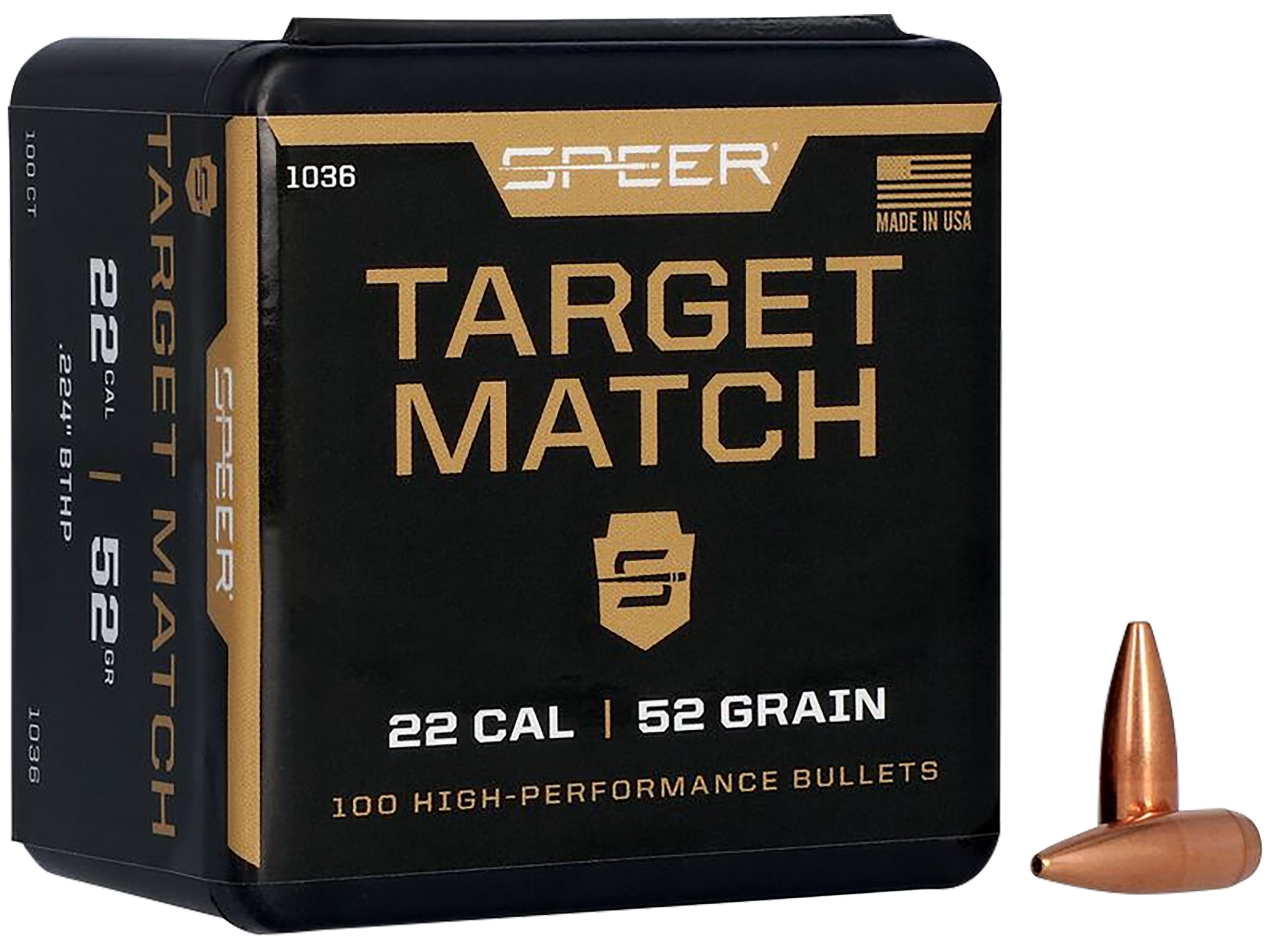 SPEER 1036 BULL .224 52 HPBTMATCH 100/5