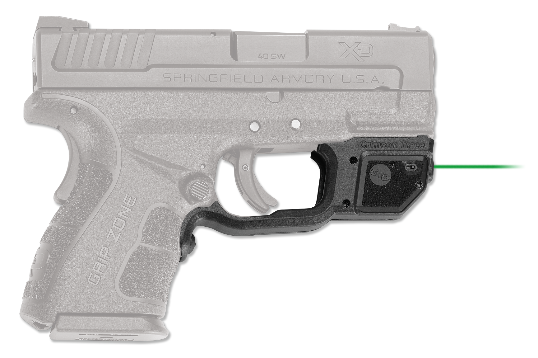 Crimson Trace LG496G Laserguard Green Laser Springfield XD Mod.2 Trigger Guard Black