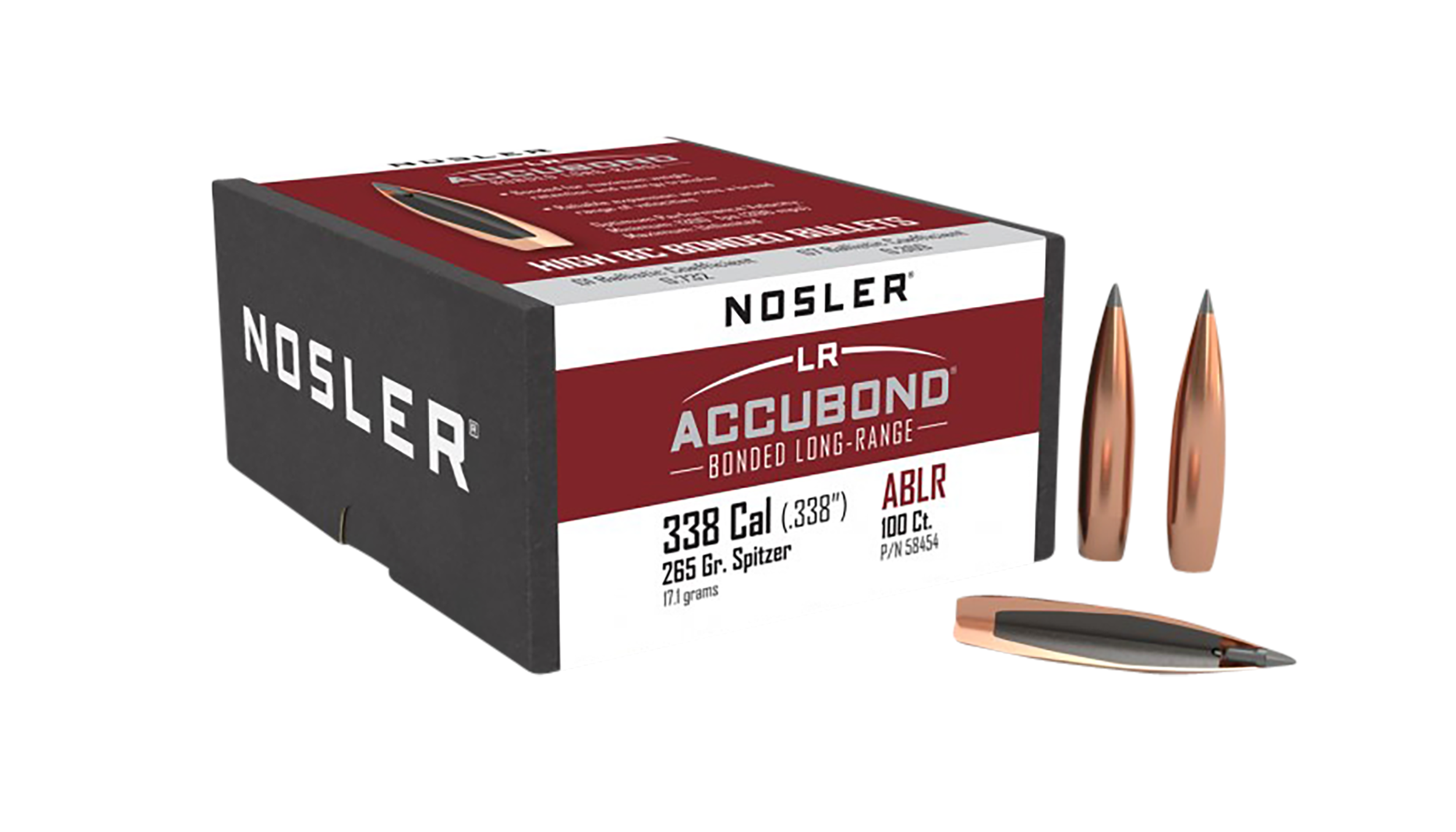 NOS 58454 ACCUBOND LR .338 265 SP 100
