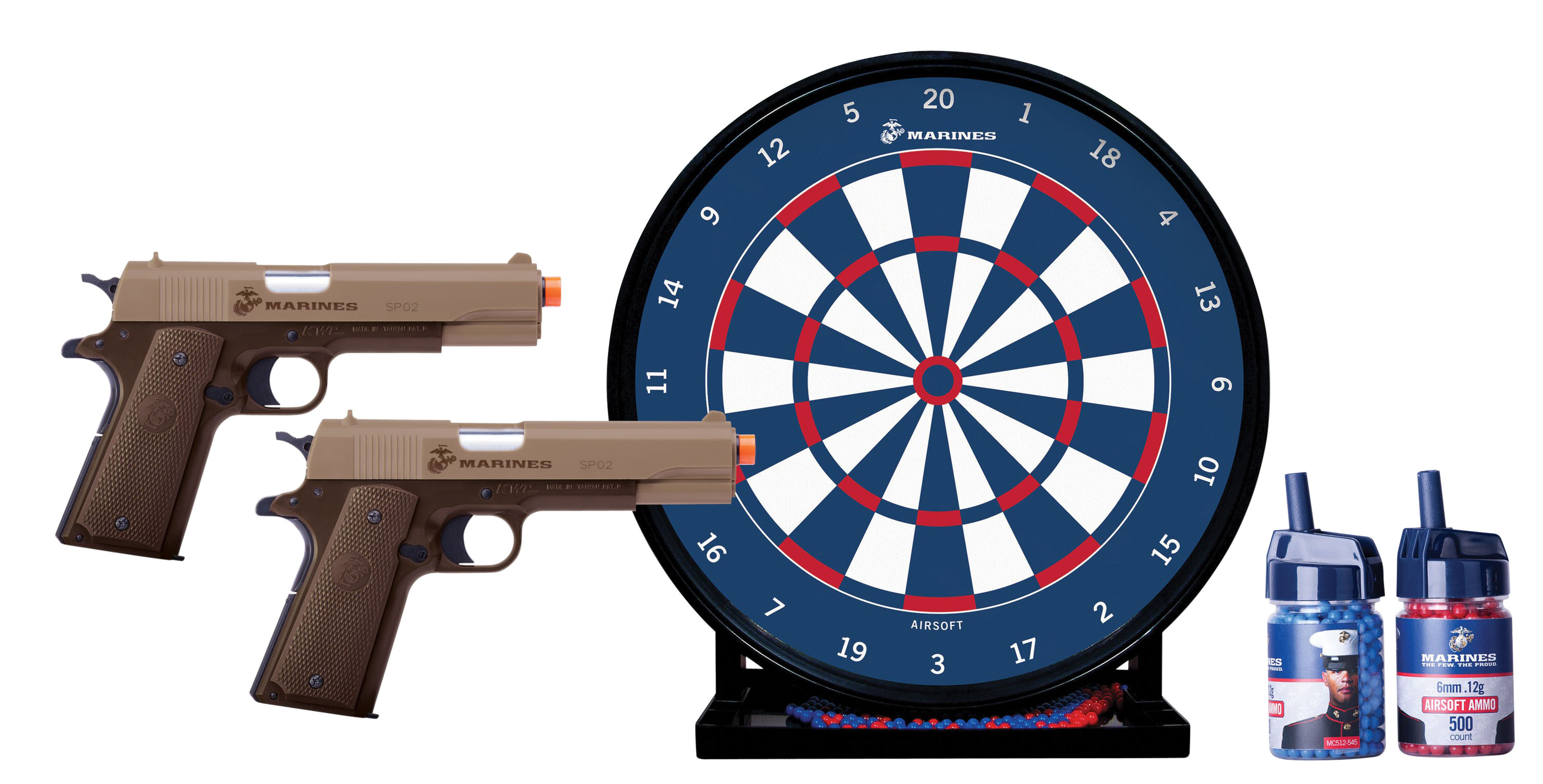 Crosman MCKT02 Marines Air Pistol Kit SemiAutomatic 6mm Airsoft Brown