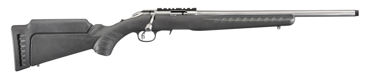 Ruger 8353 American Rimfire Full Size 17 HMR 9+1 18" Satin Stainless Steel Threaded Barrel & Receiver w/Scope Rail, Black Fixed Synthetic Stock, Right Hand