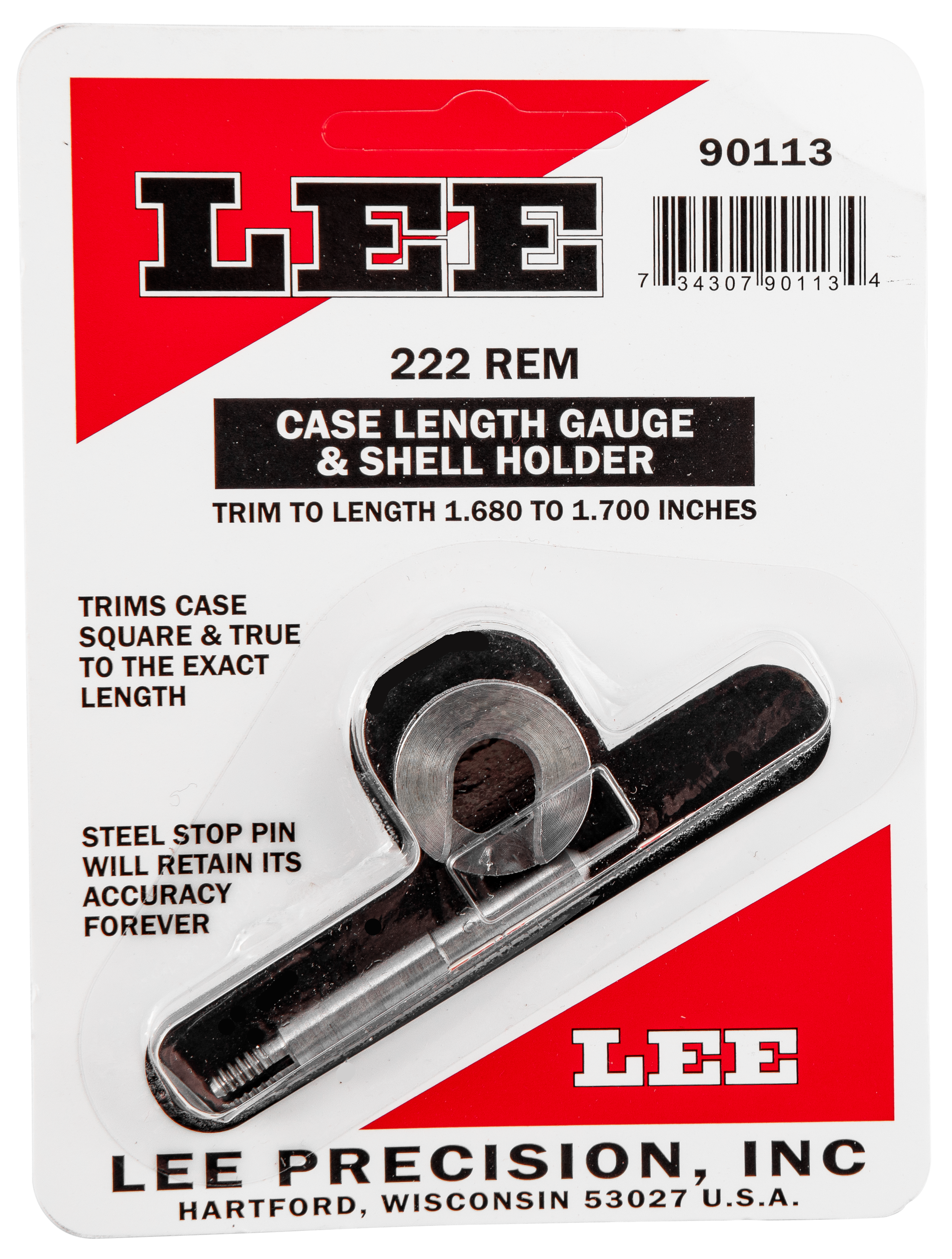 LEE 90113 GAUGE/HOLDER 222 REM