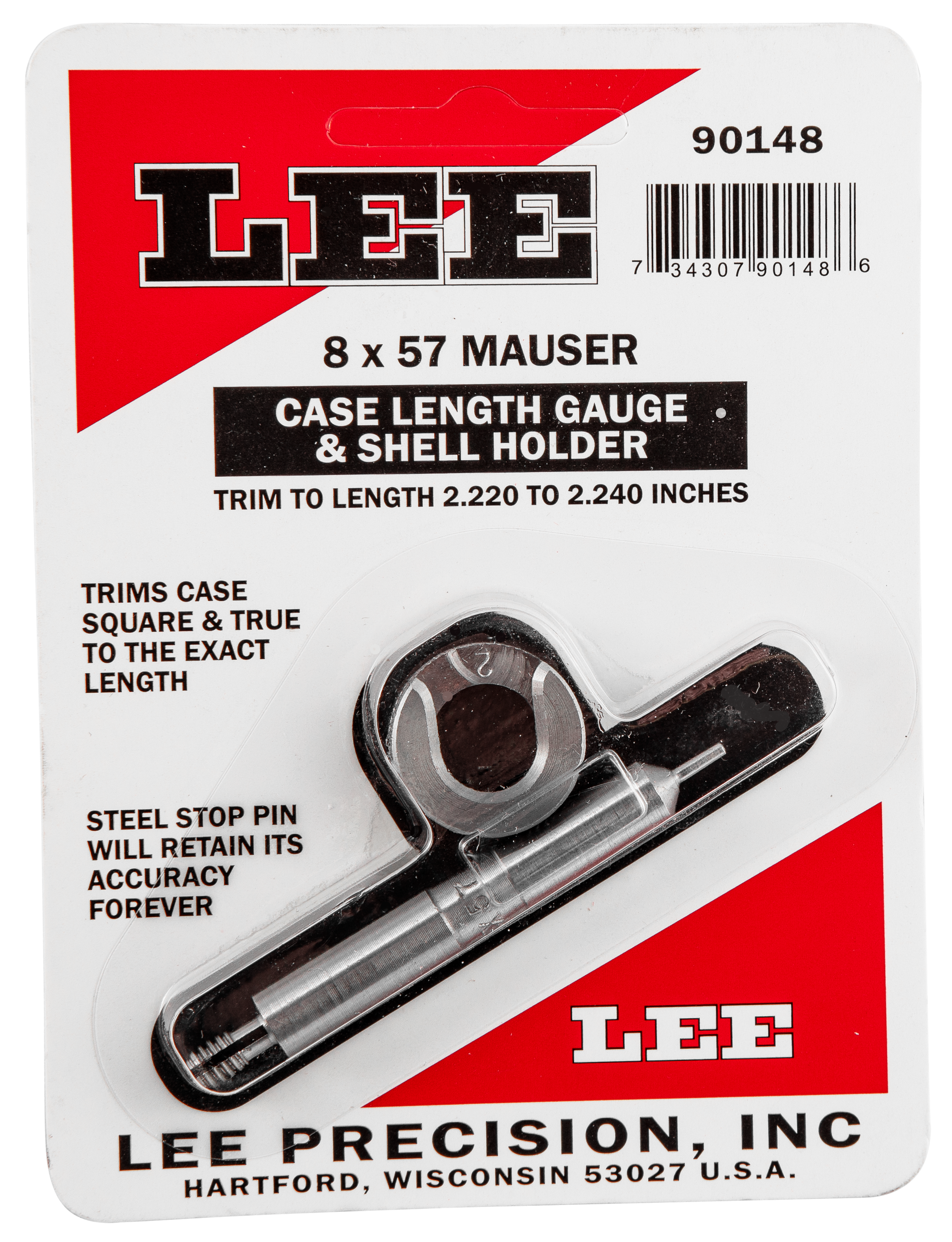 LEE 90148 GAUGE/HOLDER 8X57 MAUSER