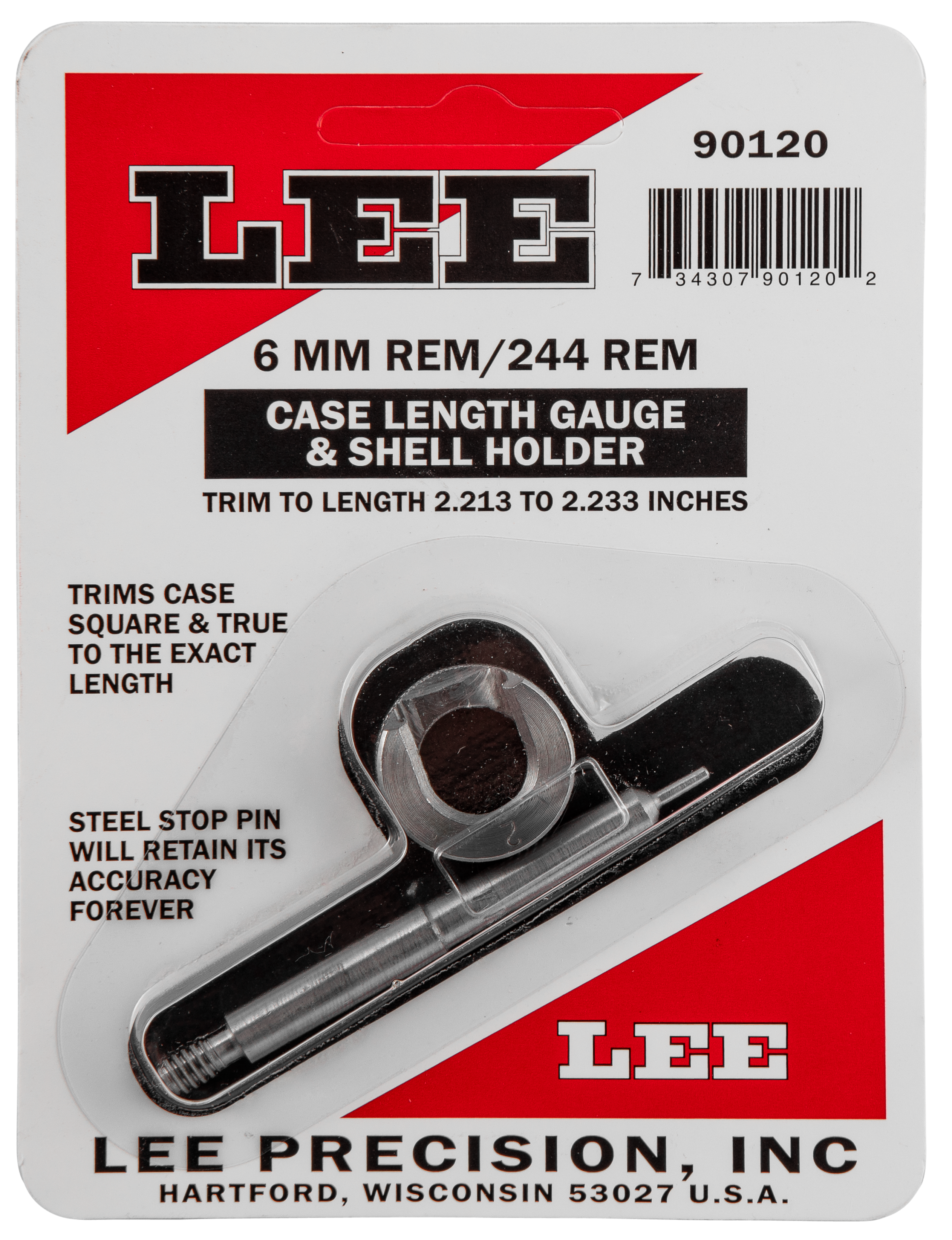 LEE 90120 GAUGE/HOLDER 6MM REM