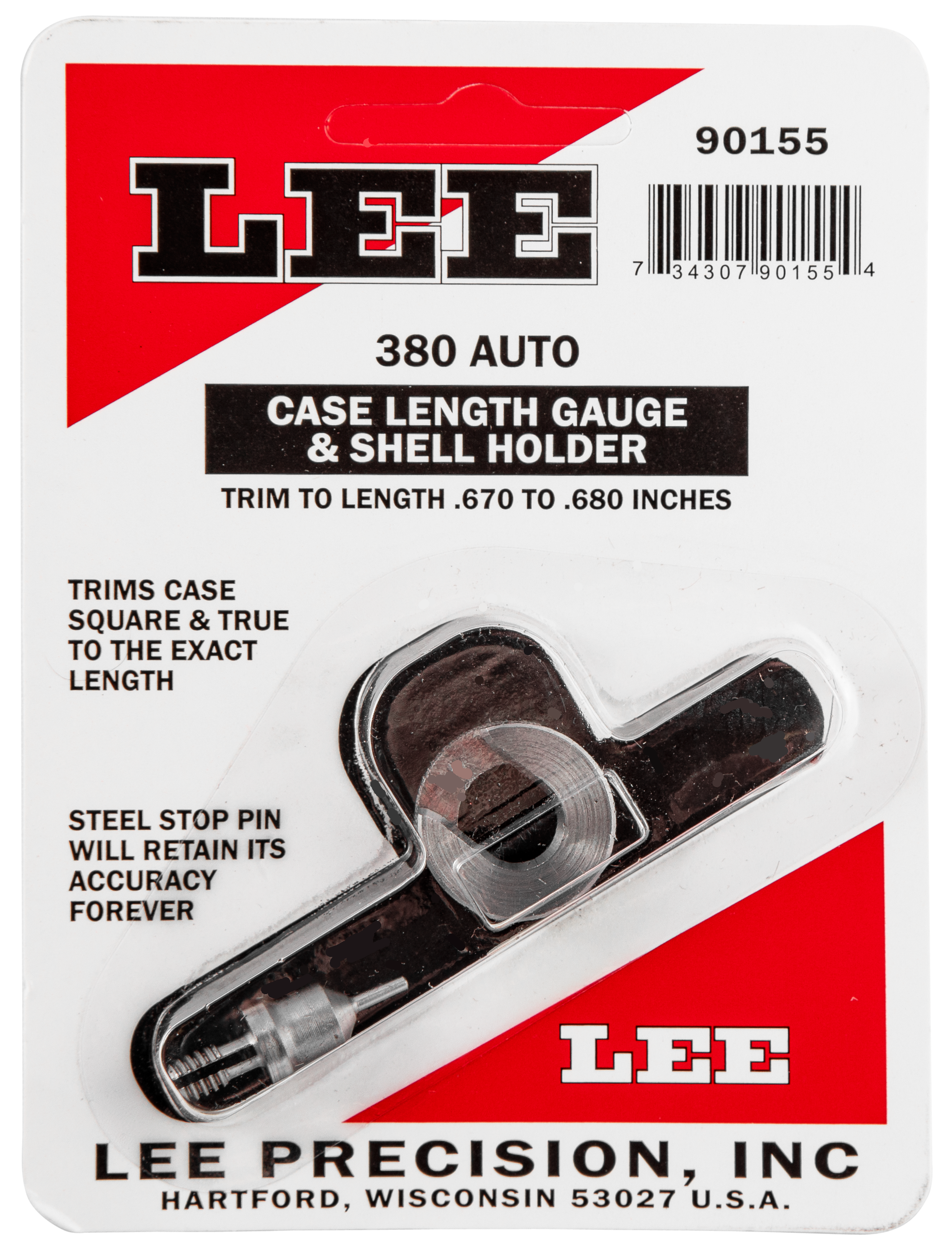 LEE 90155 GAUGE/HOLDER 380 ACP