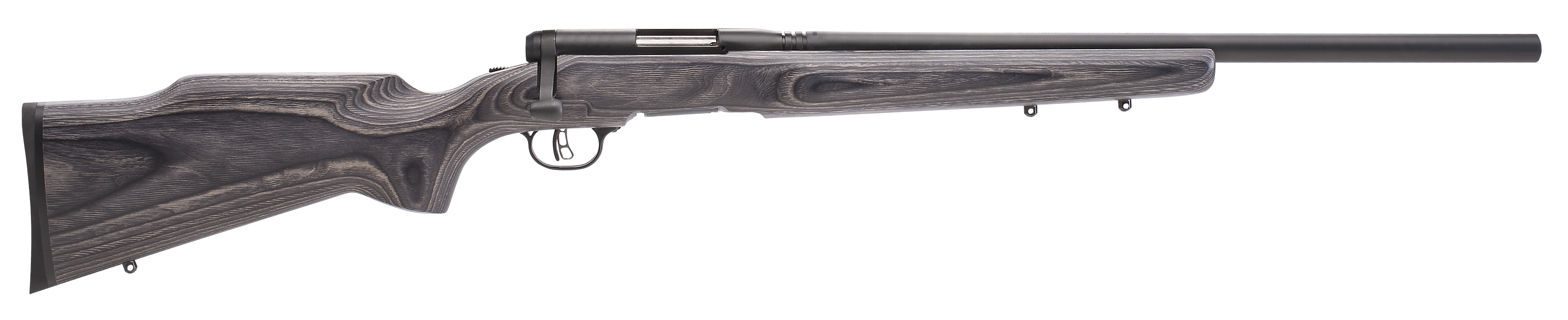 Savage Arms 96970 B.MAG Full Size 17 WSM 8+1 22" Matte Black Heavy Barrel, Matte Black Drilled & Tapped Carbon Steel Receiver, Satin Gray Varmint Beavertail Laminate Stock, Right Hand